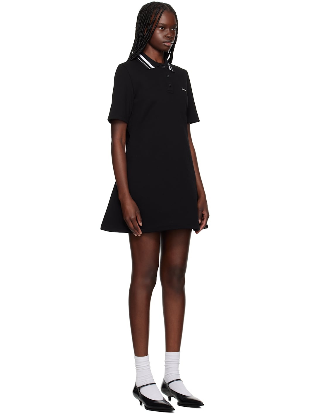 Black Short-Sleeved Polo Minidress - 2