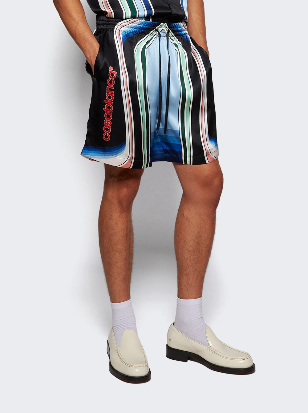 Drawstring Shorts Graphic Mountain - 2