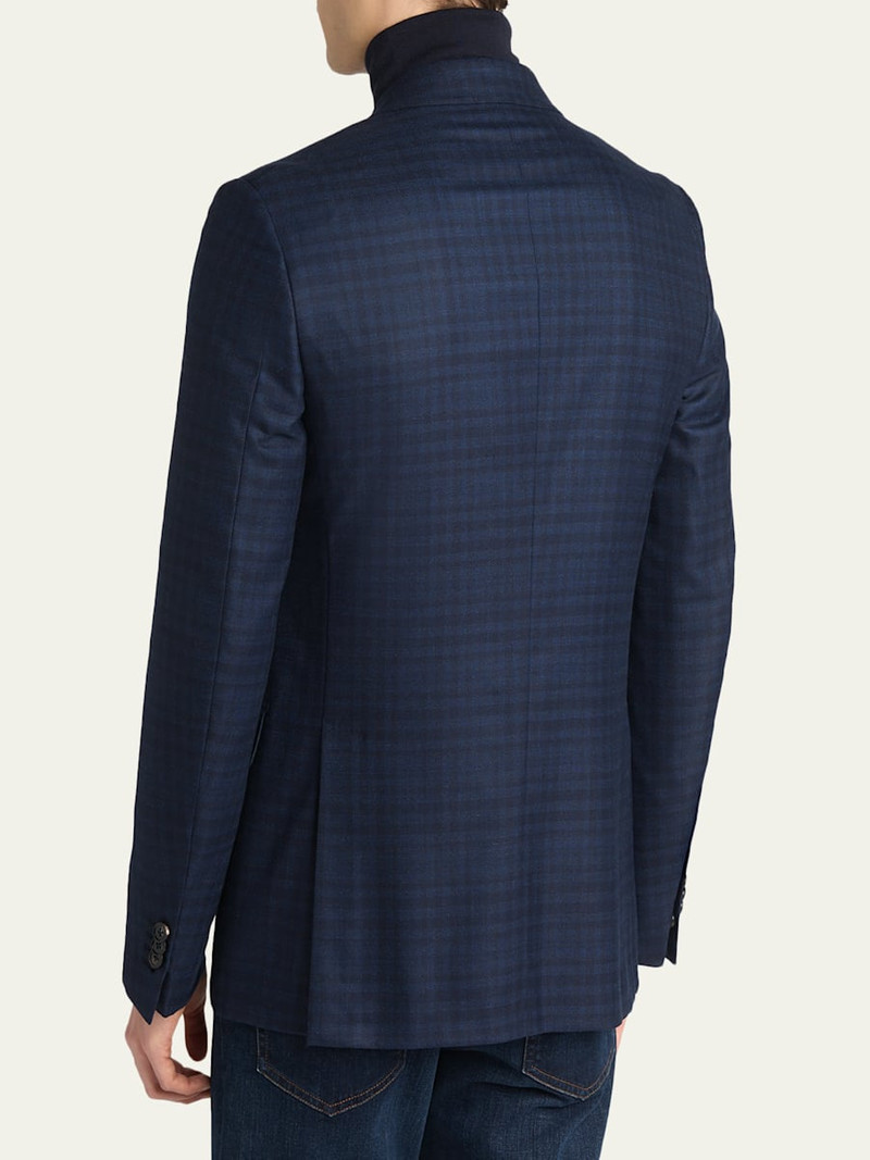 ZEGNA Men's 15milmil15 Wool Check Two-Button Sport Coat outlook