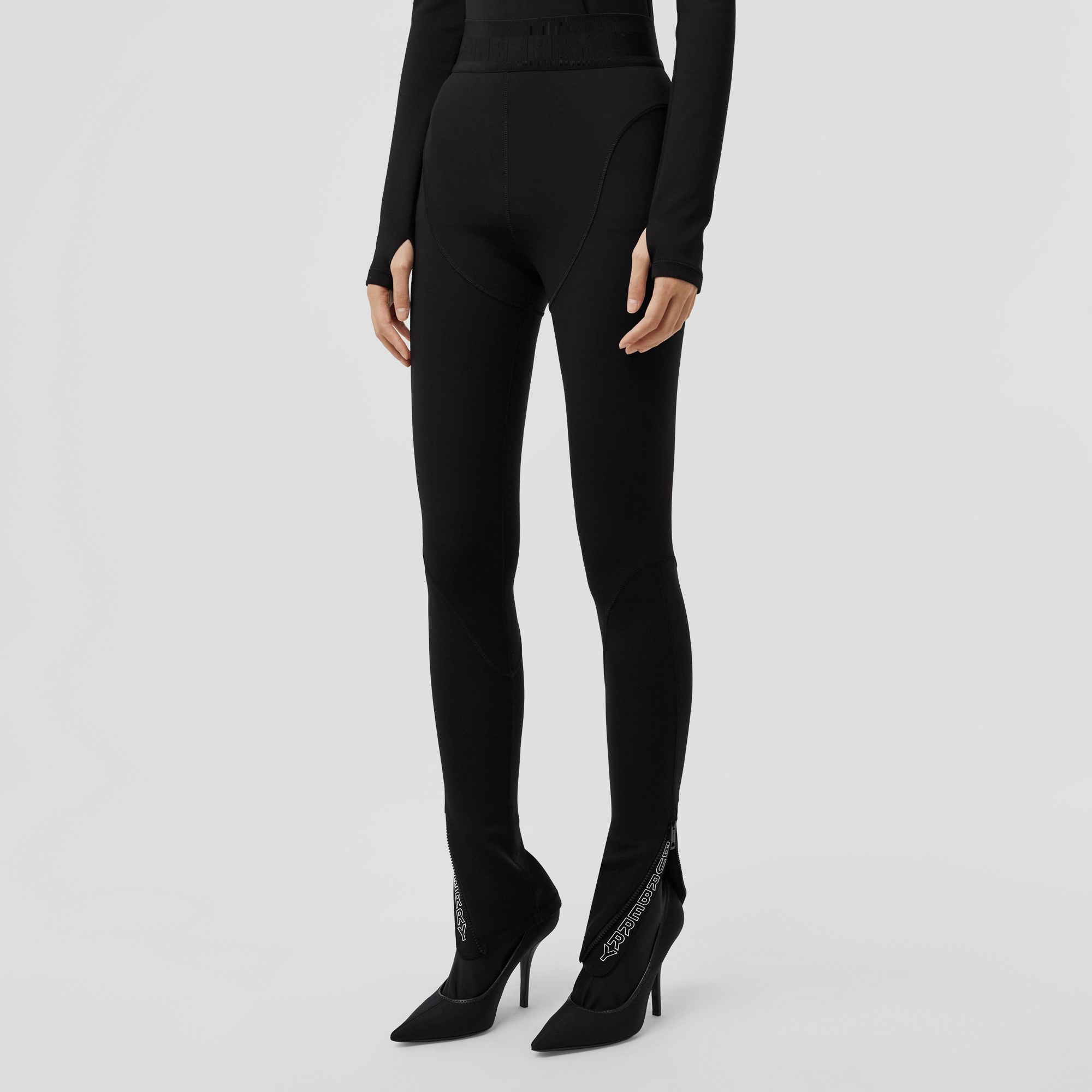 Logo Detail Stretch Jersey Leggings - 6