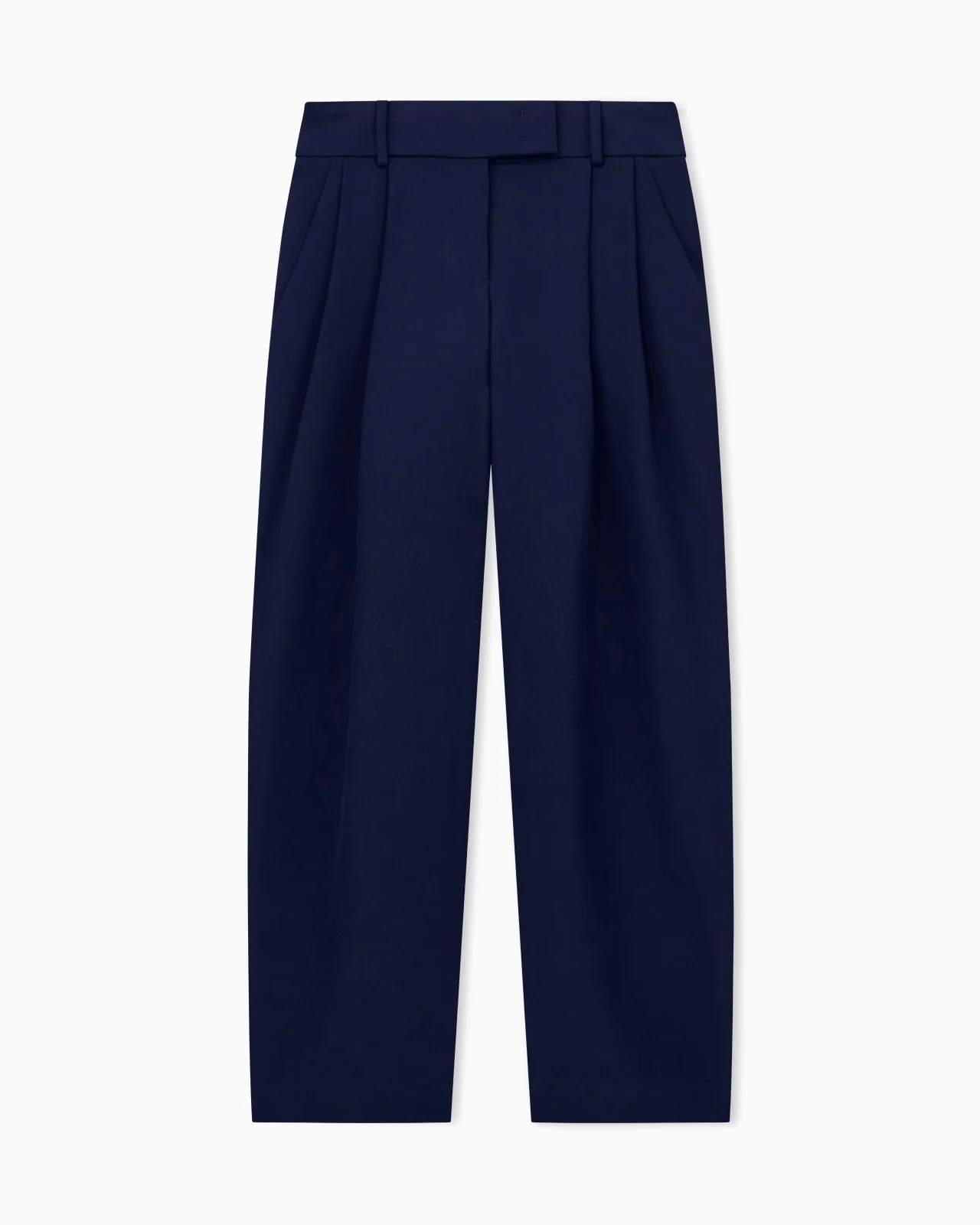 TROUSERS WIDE-LEG WITH DOUBLE PLEATS IN SILK CREPE CADY - 1