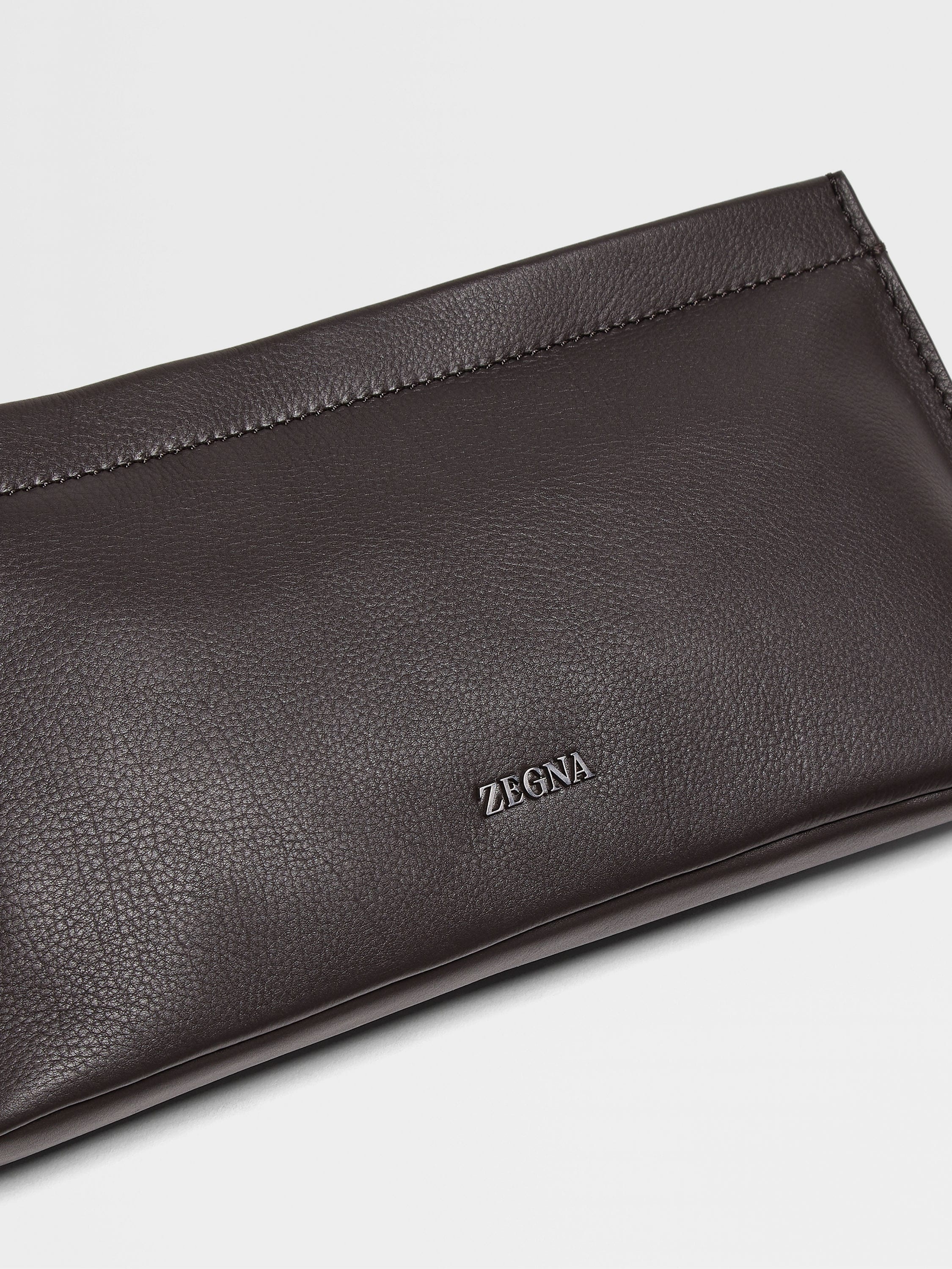 DARK BROWN SECONDSKIN CLUTCH - 5