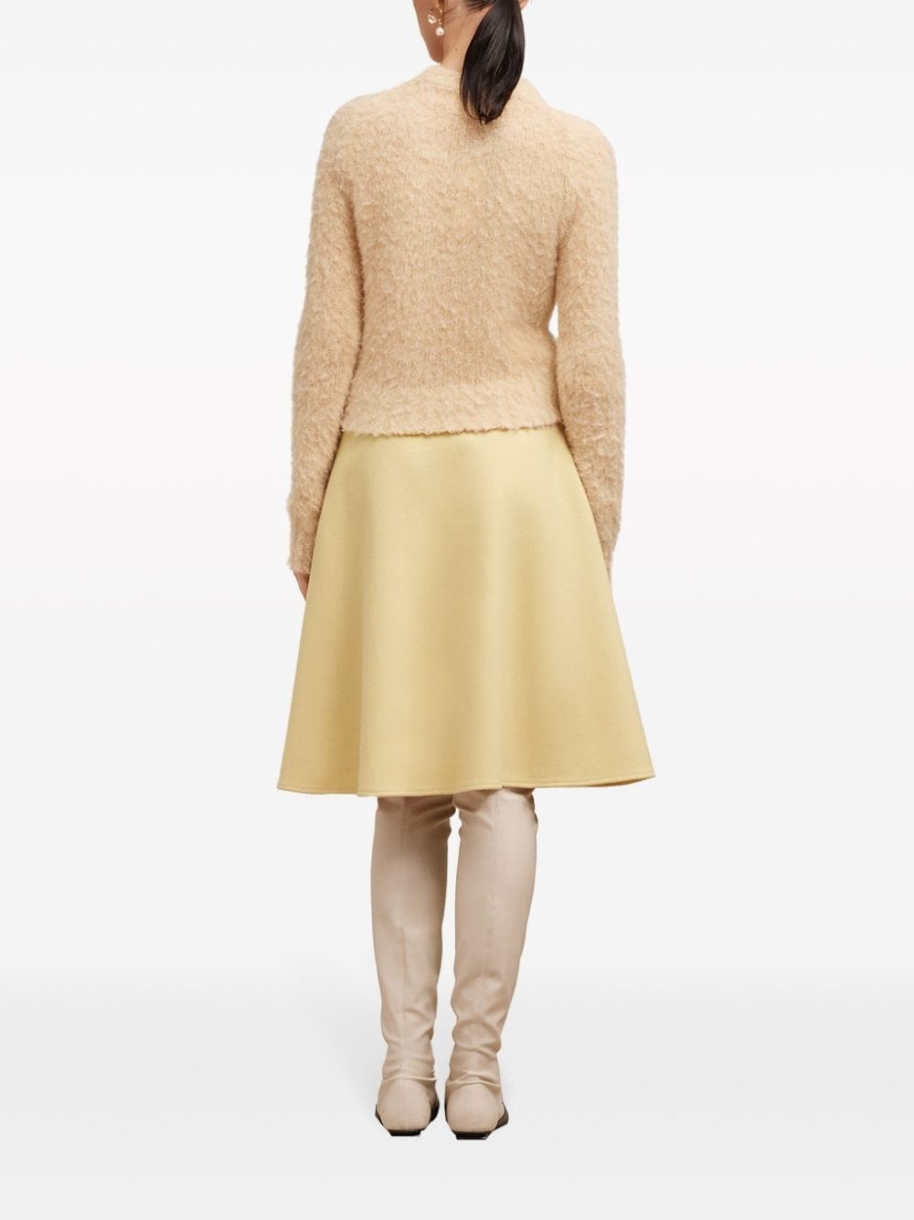 viring-wool blend A-line skirt - 4