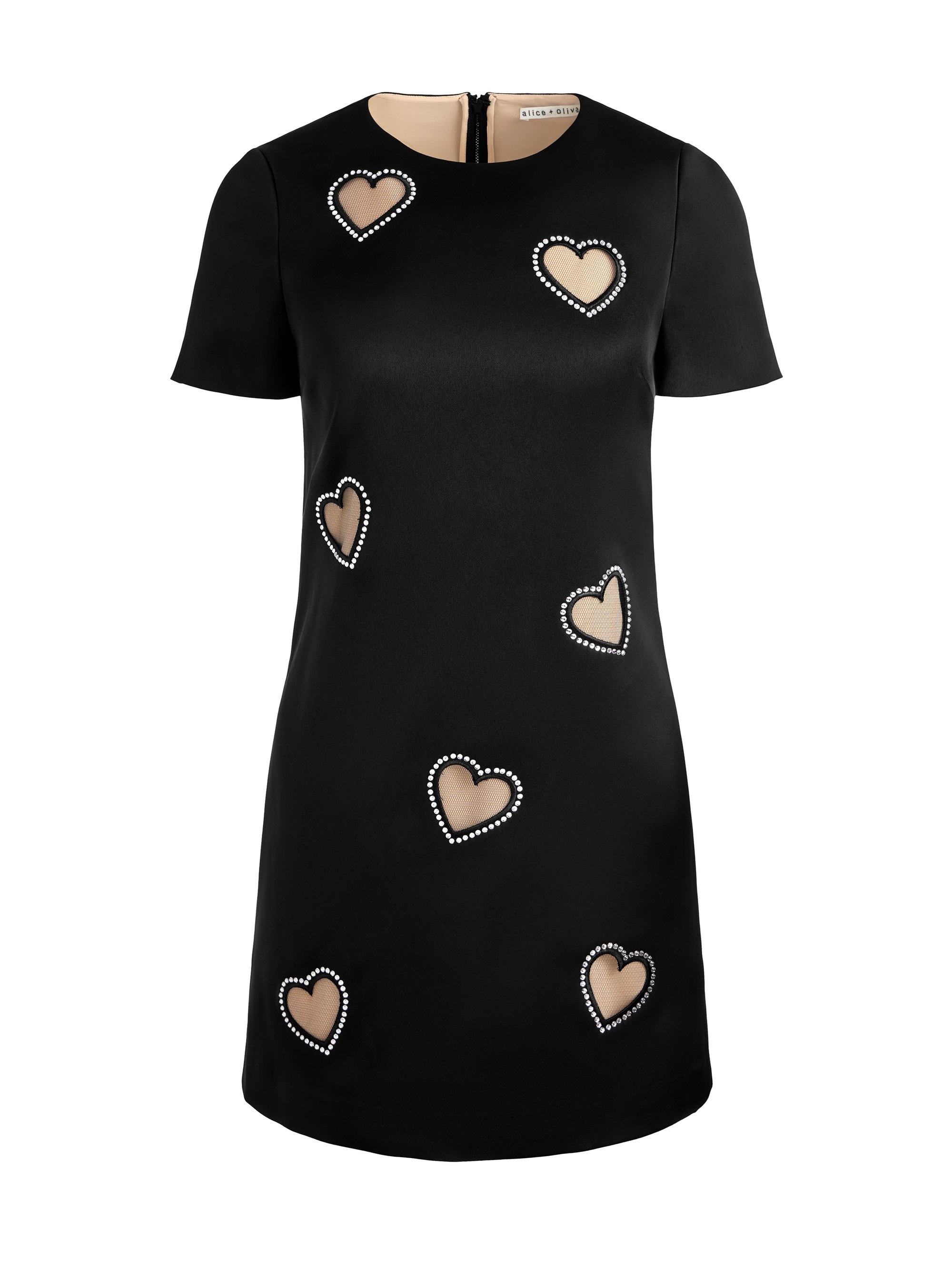 Alice + Olivia CLYDE EMBELLISHED CAP SLEEVE SHIFT DRESS
