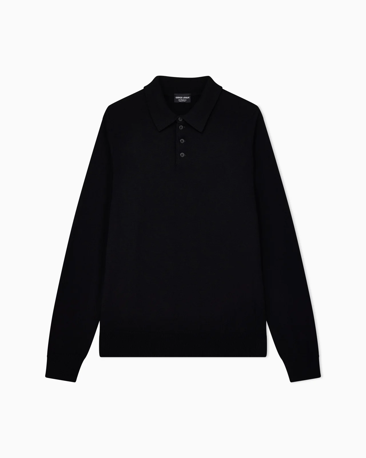 Long-sleeved, pure cashmere polo shirt - 1