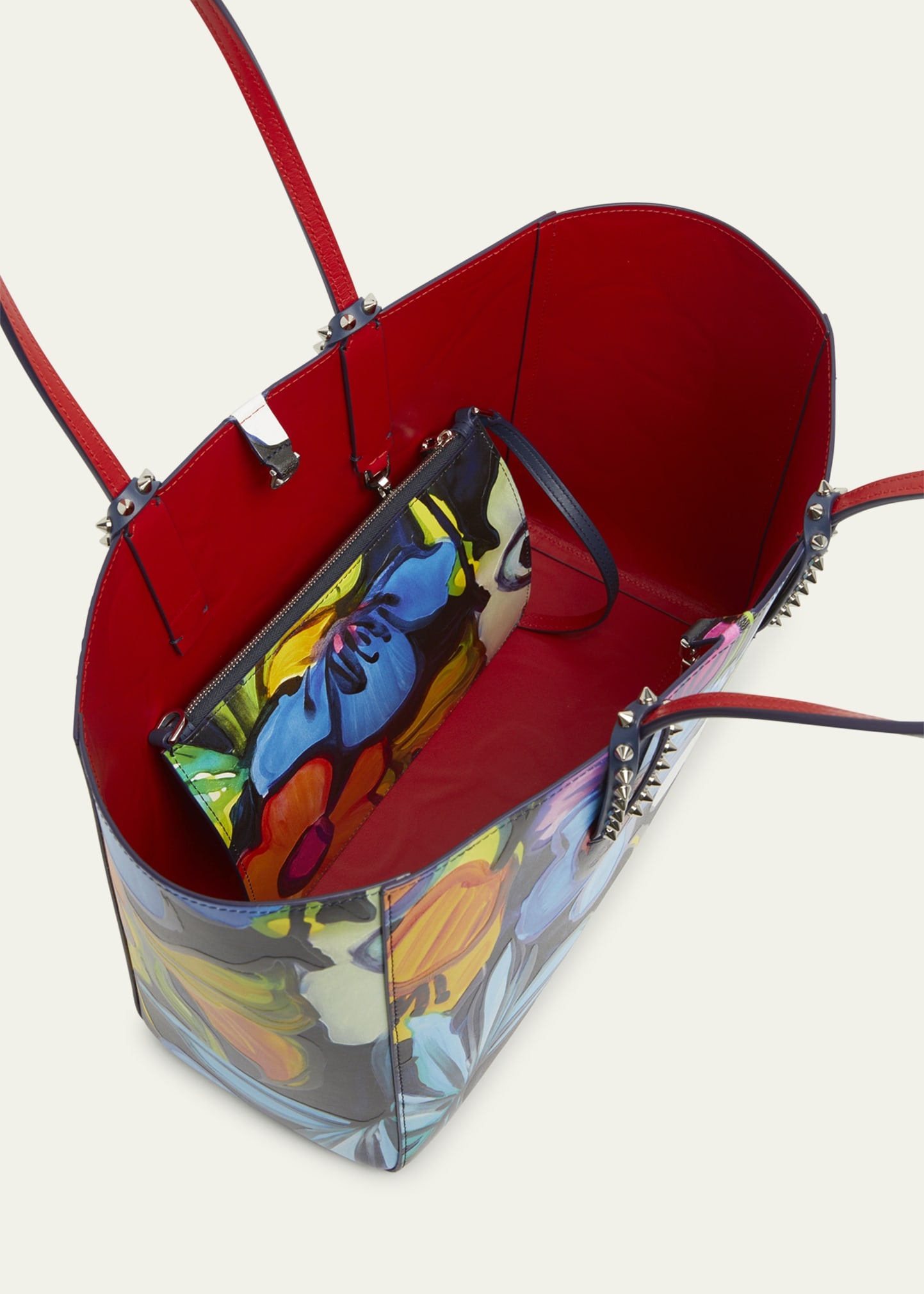 Cabata Small Tote Bag in Flower-Print Leather - 4