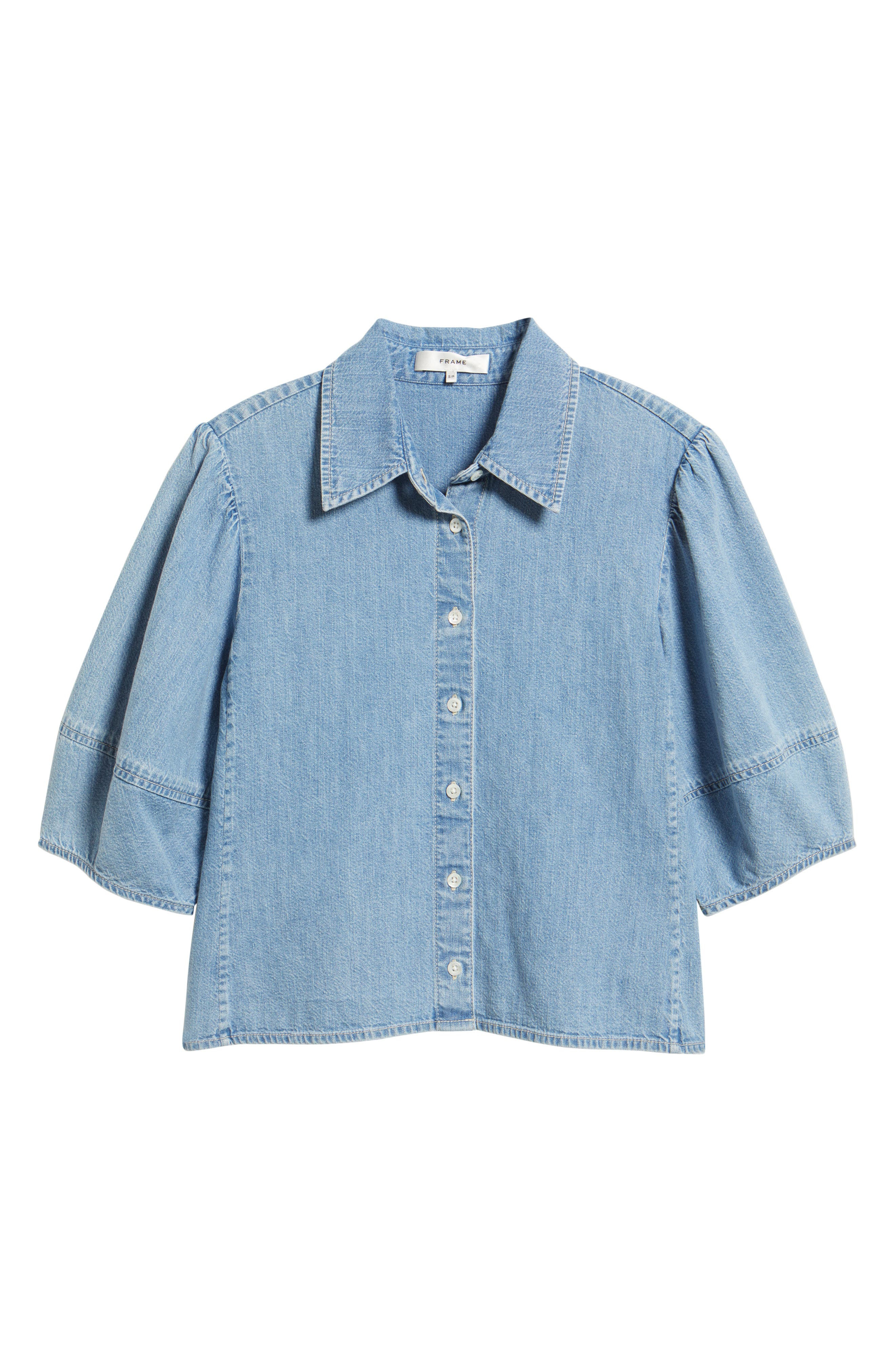 FRAME The Lantern Chambray Button-Up Shirt in Aphrodite at Nordstrom - 5