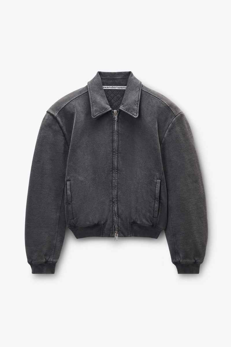 Grey Organic Terry Moto Jacket 1