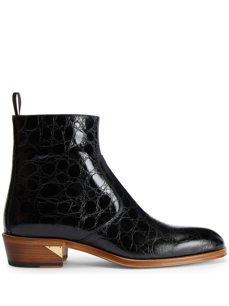 Fabyen crocodile-effect leather boots 1