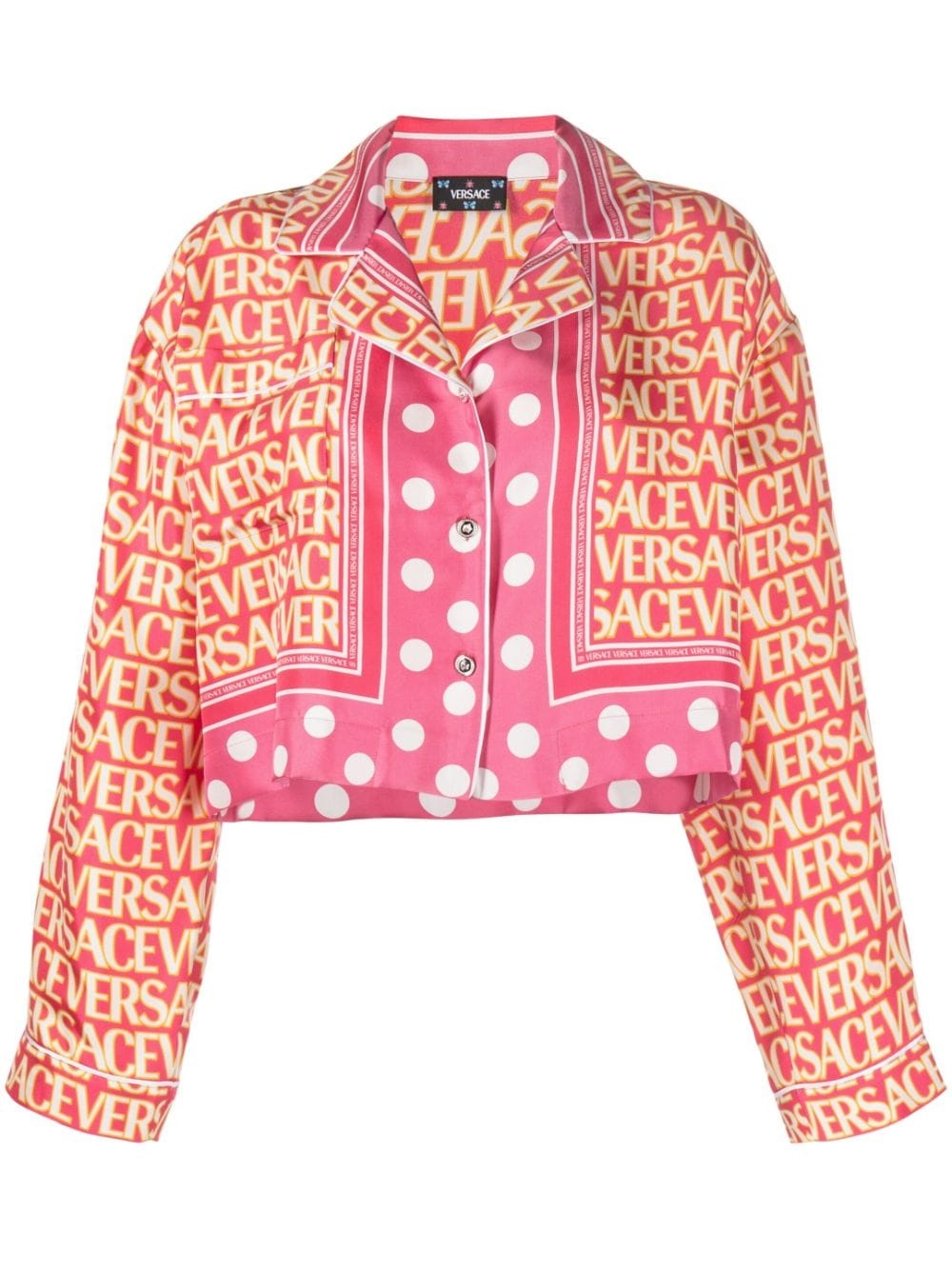 Allover cropped silk shirt - 1