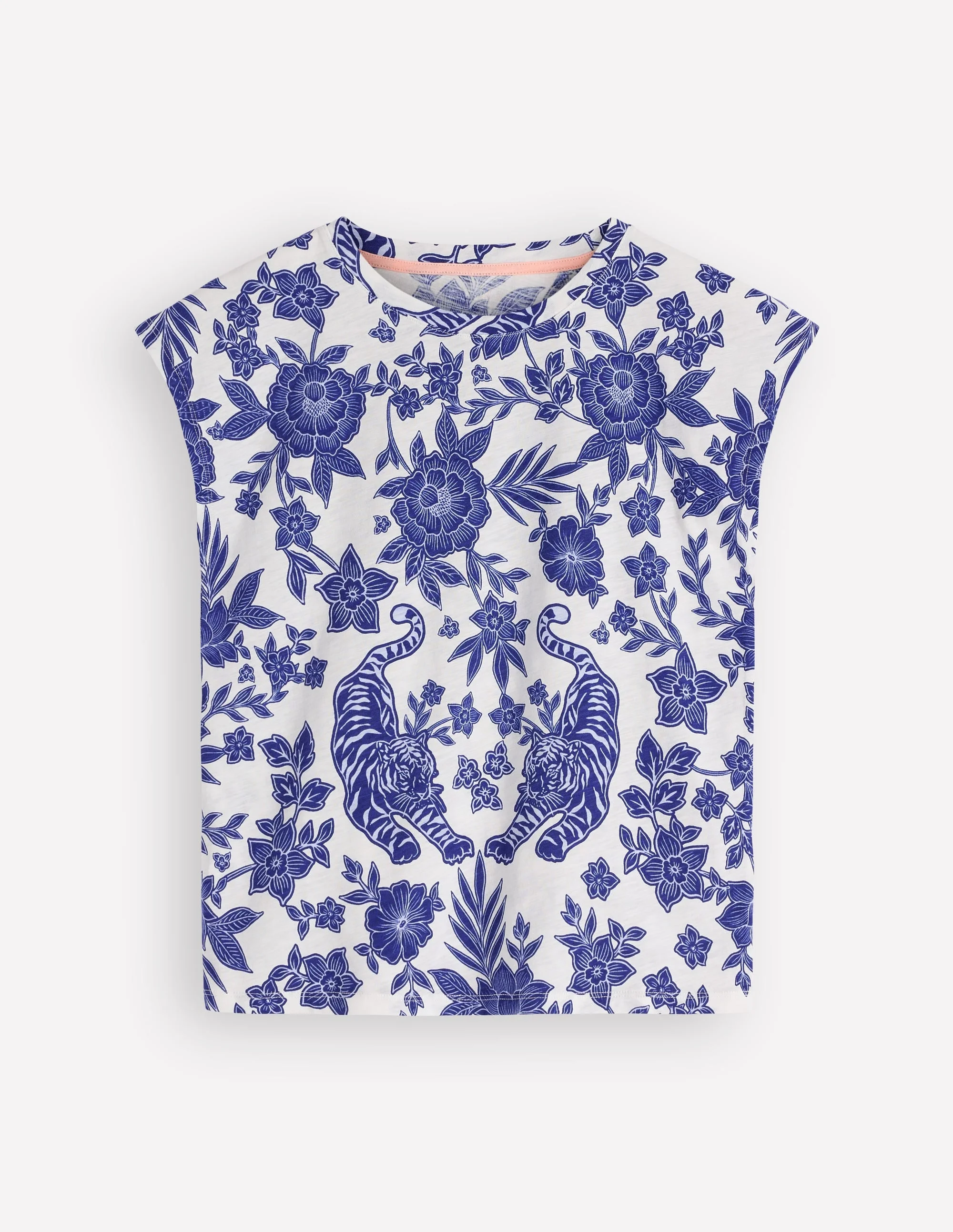 Louisa Slub T-Shirt-Blue Tigers Paradise Placement - 1