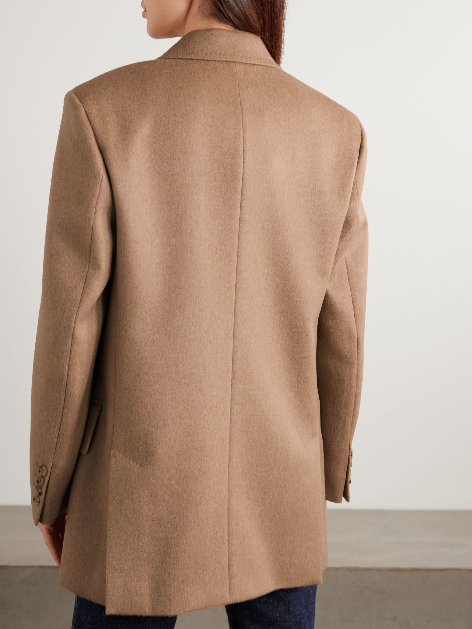 Olimpia double-breasted camel hair blazer Camel - 4