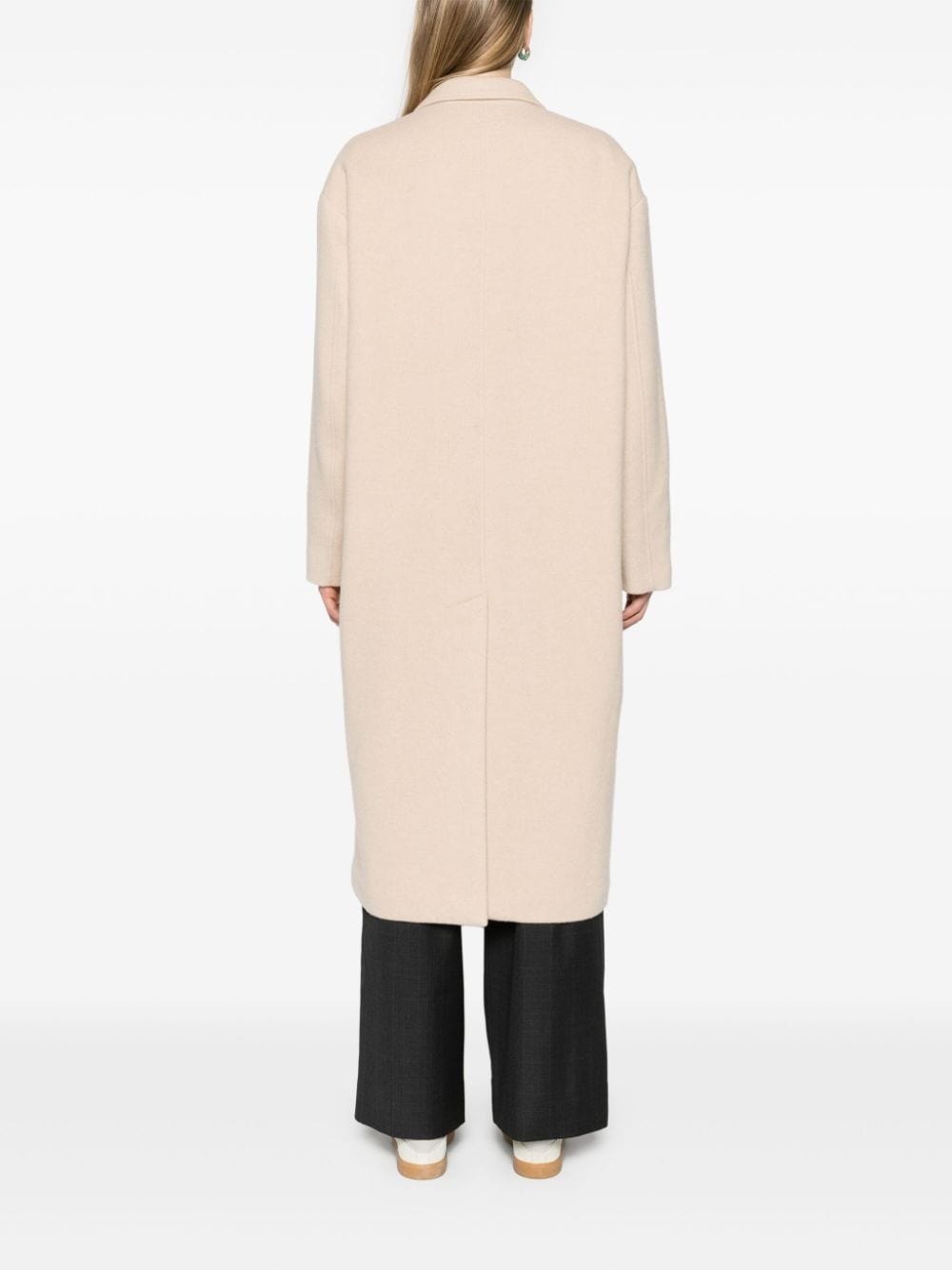 single-breasted felted coat - 4