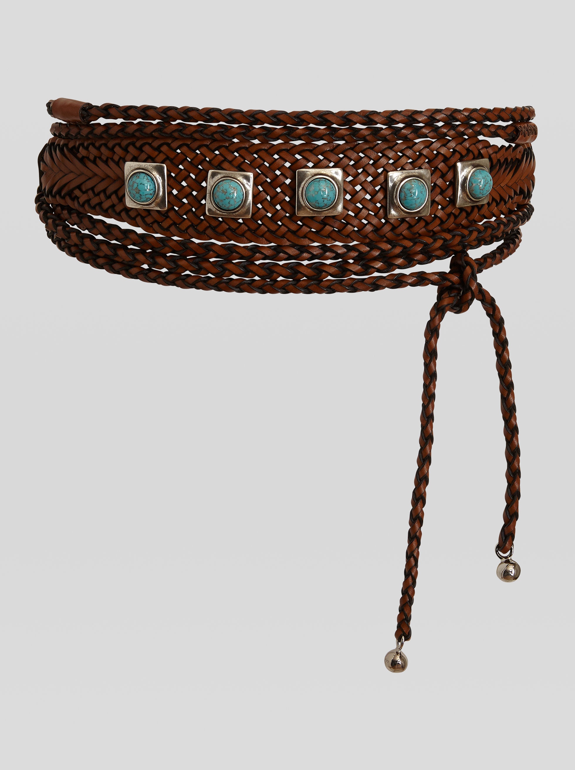 WOVEN CROWN ME LEATHER BELT - 1