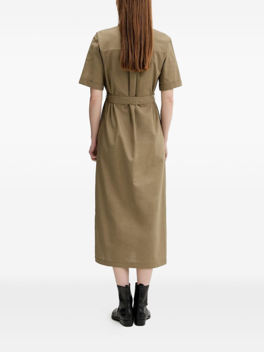 belted midi shirt dress - 3