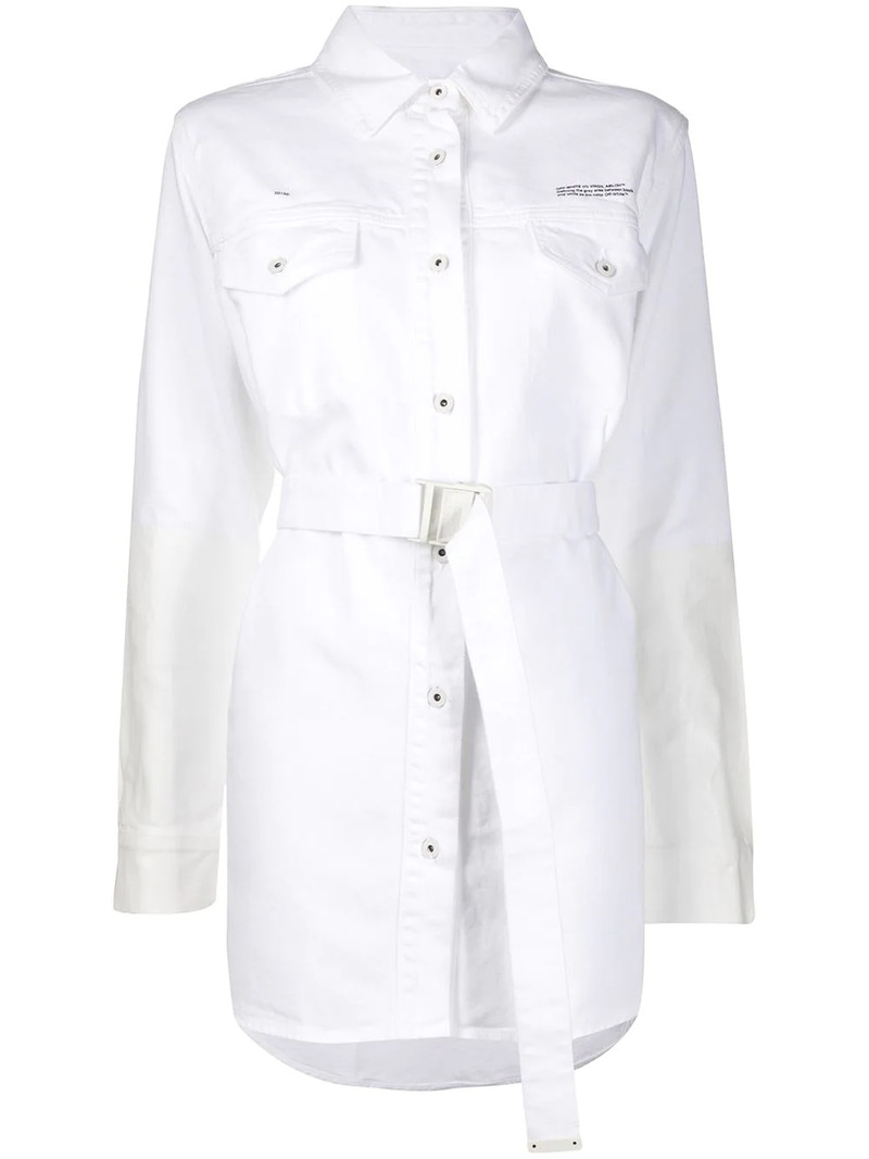 two-toned belted shirt 1