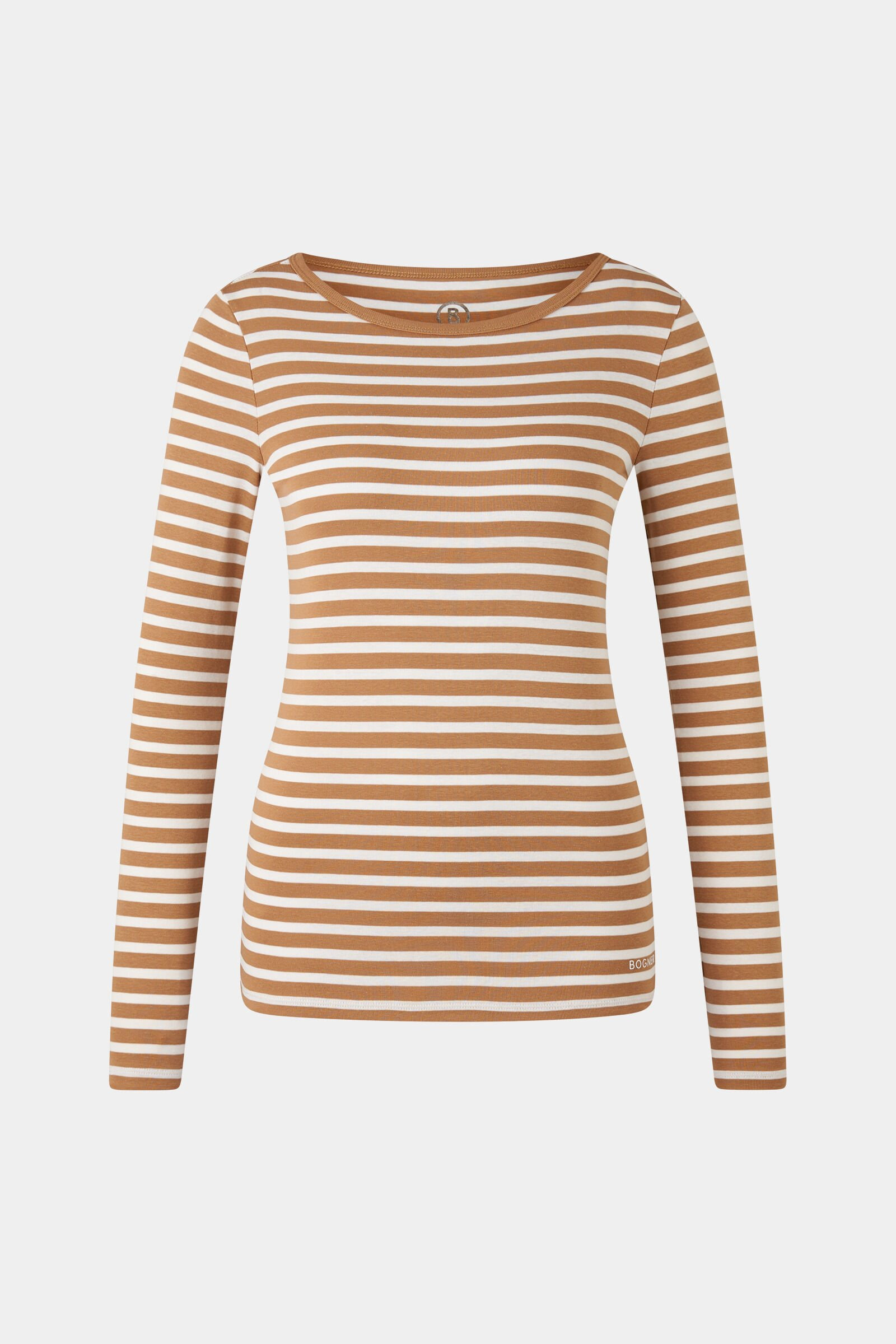 Louna longsleeve in Camel/white - 1