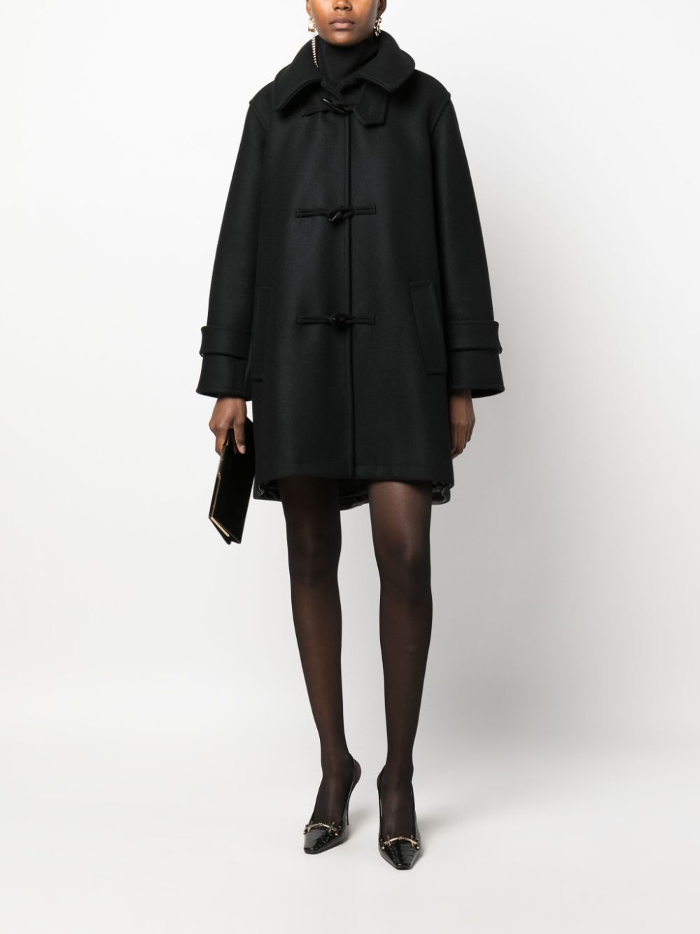 short wool duffle coat - 2