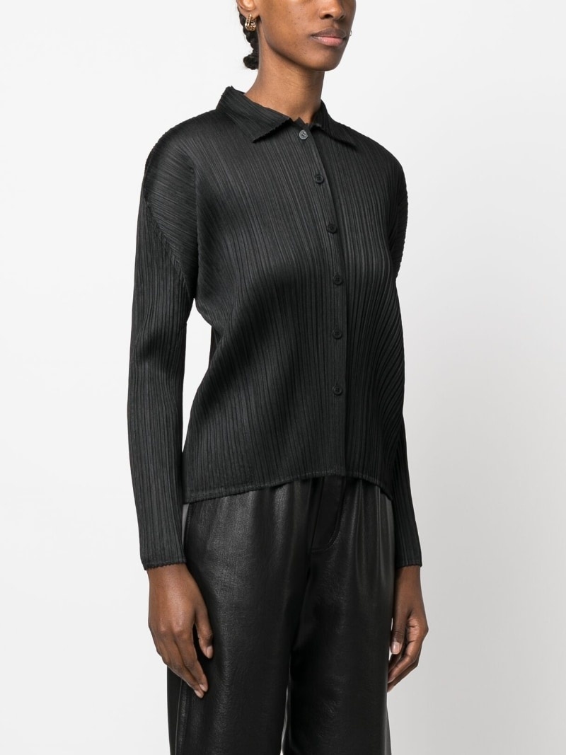 plissé-effect long-sleeve shirt - 3