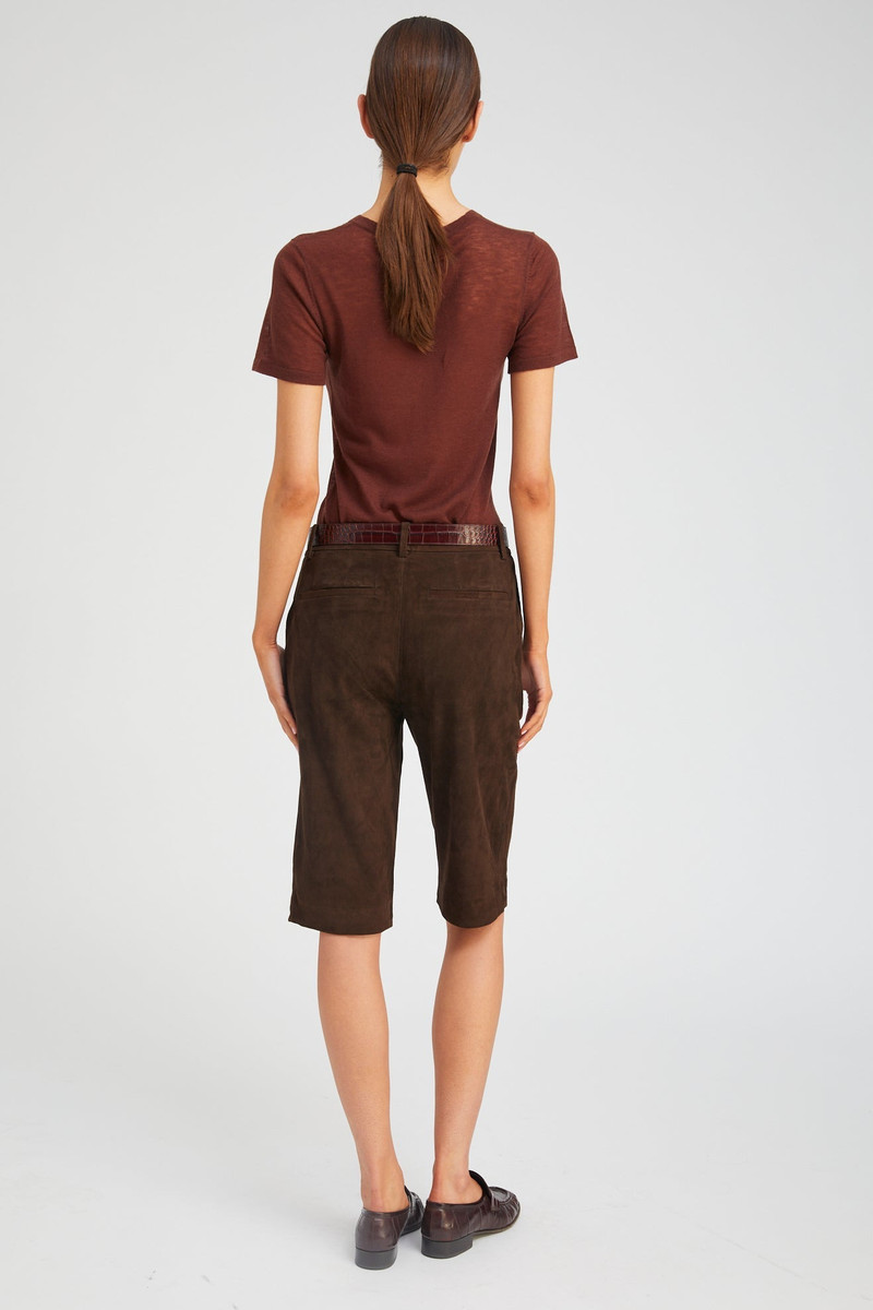 AMERICANO SUEDE BERMUDA TROUSER SHORTS 3