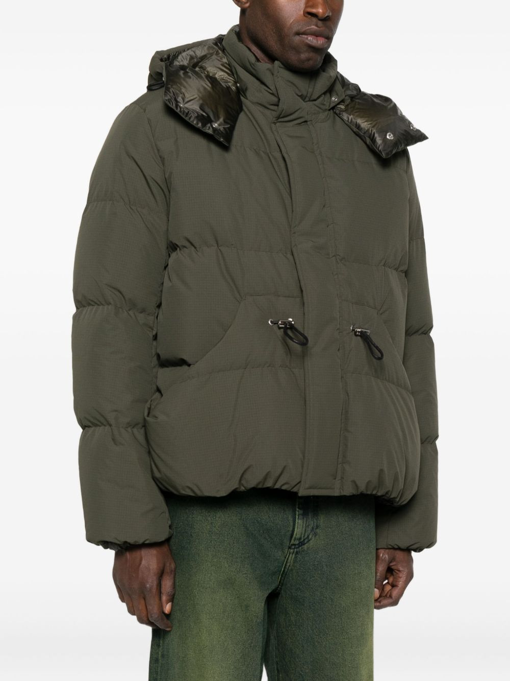 hooded drawstring puffer jacket - 3