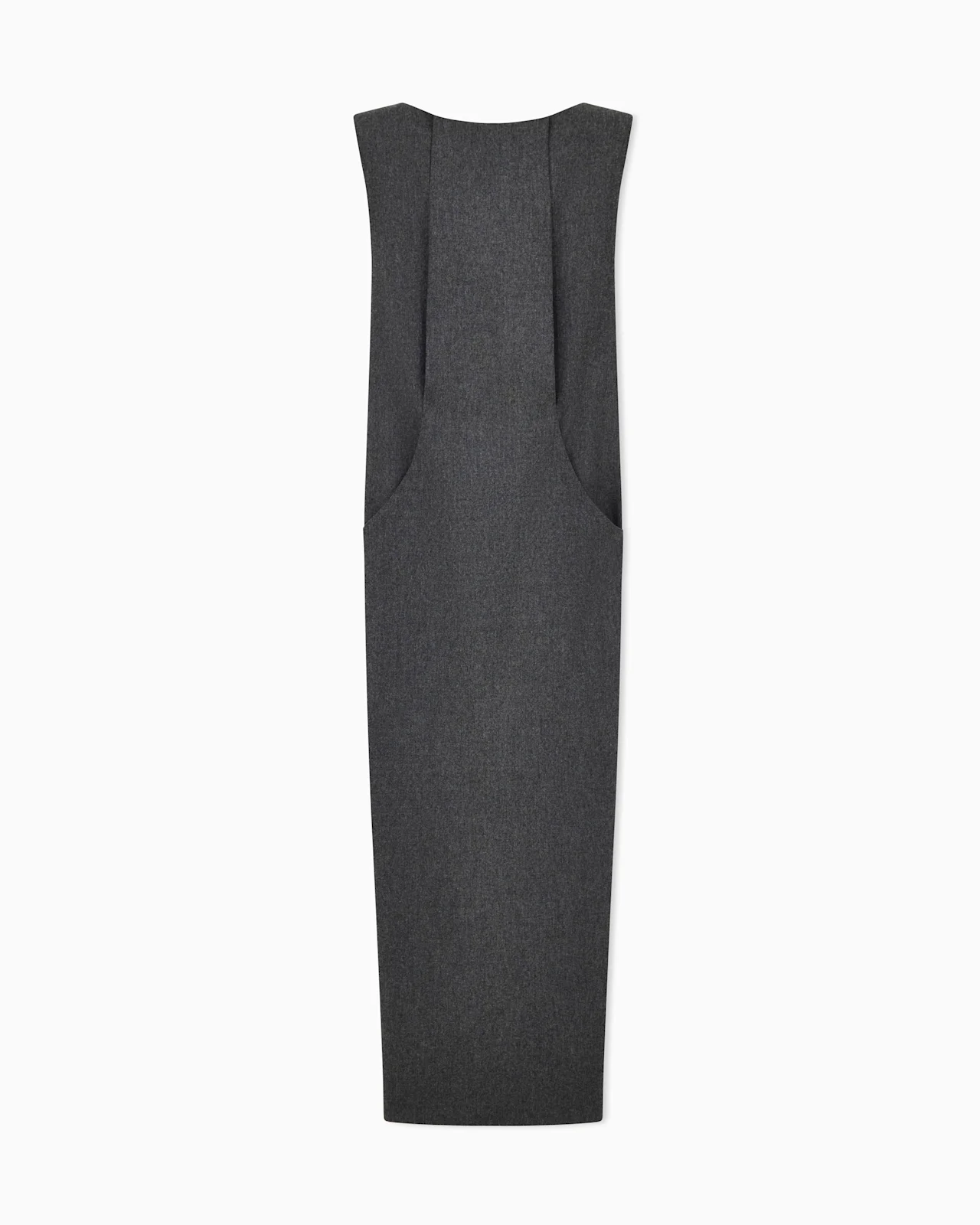 SLEEVELESS LONG DRESS IN WOOL AND CASHMERE FLANNEL - 1