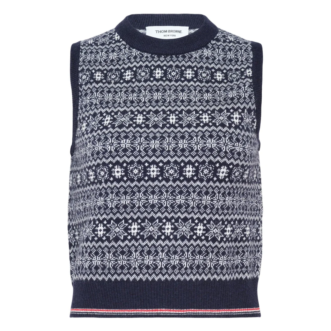 Snowflake Fair Isle Knit Vest - 1