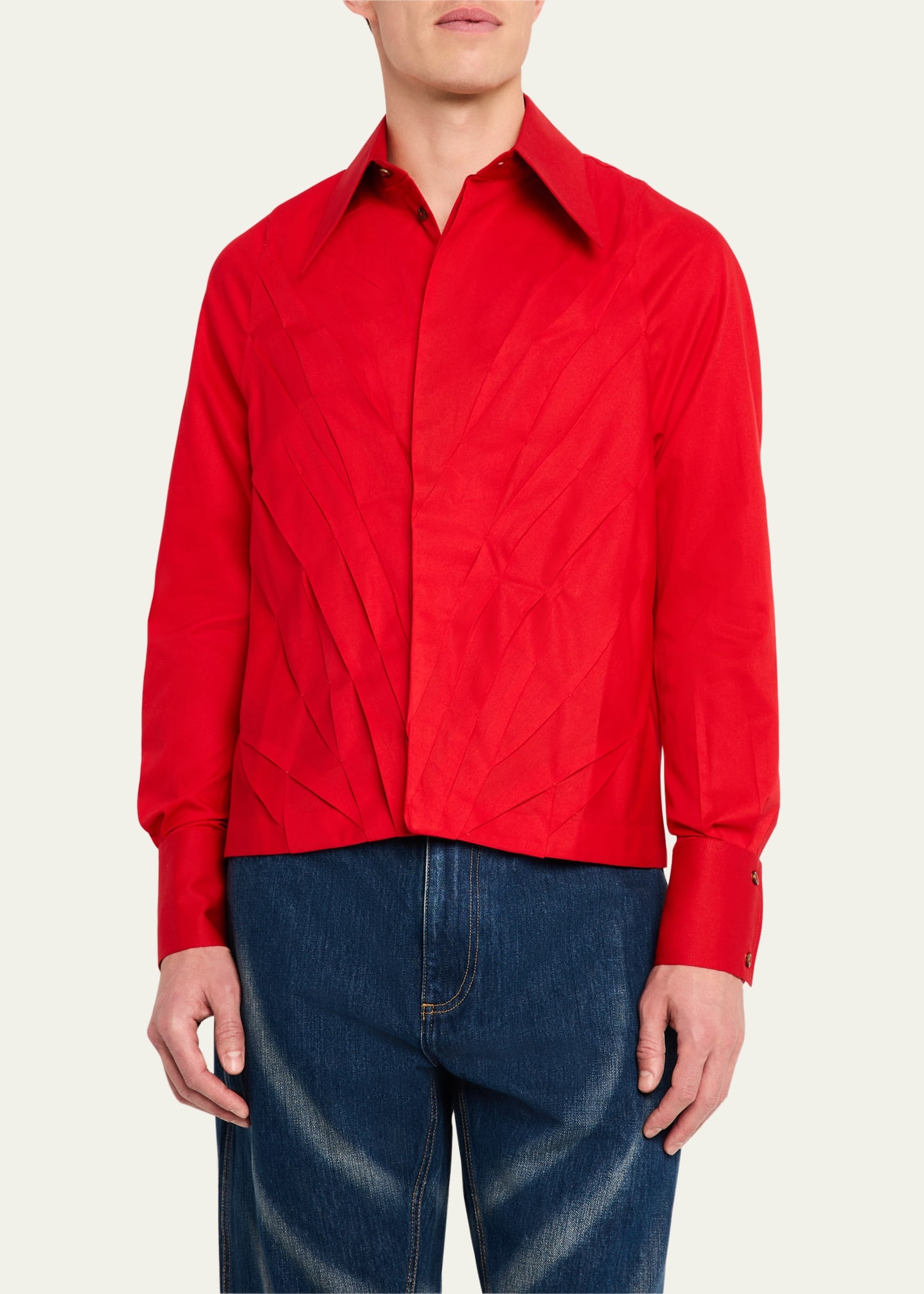 Men's Multi-Pleat Poplin Blouson Jacket - 4