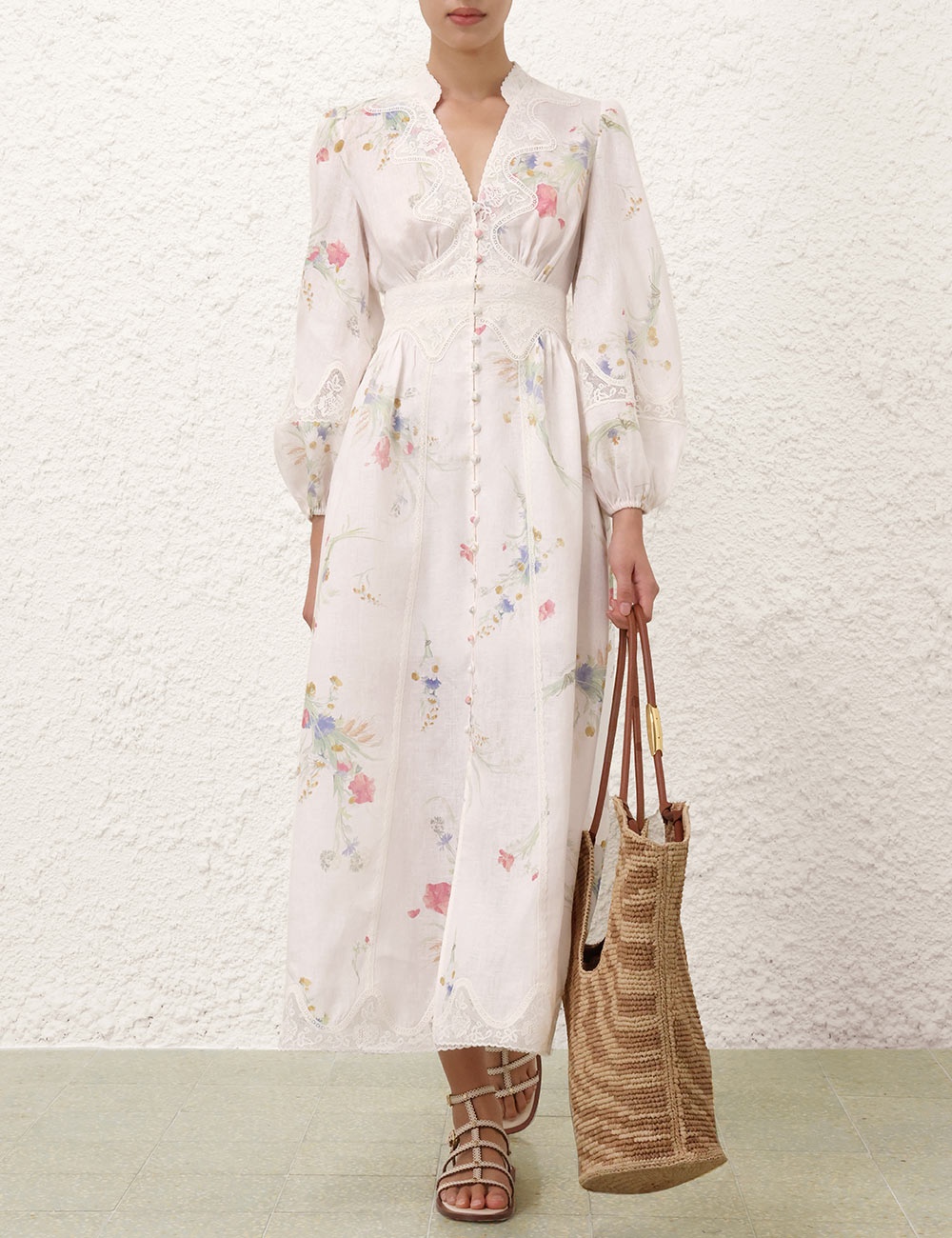 LUCKY LACE PLUNGE MIDI DRESS - 7