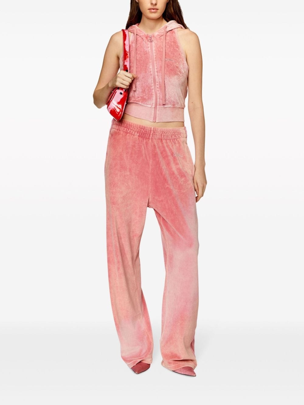 low-rise velvet trousers - 2
