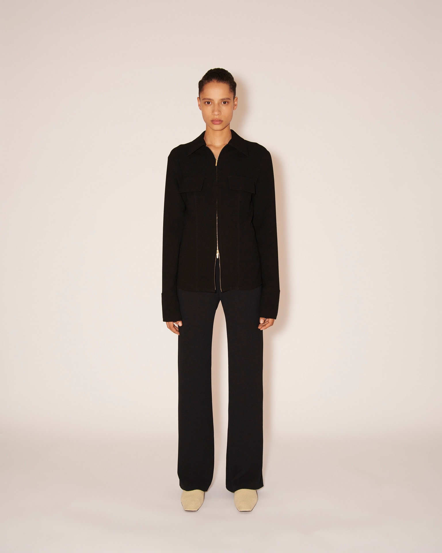 CAMELLIAS - Boucle-crepe jacket - Black - 2