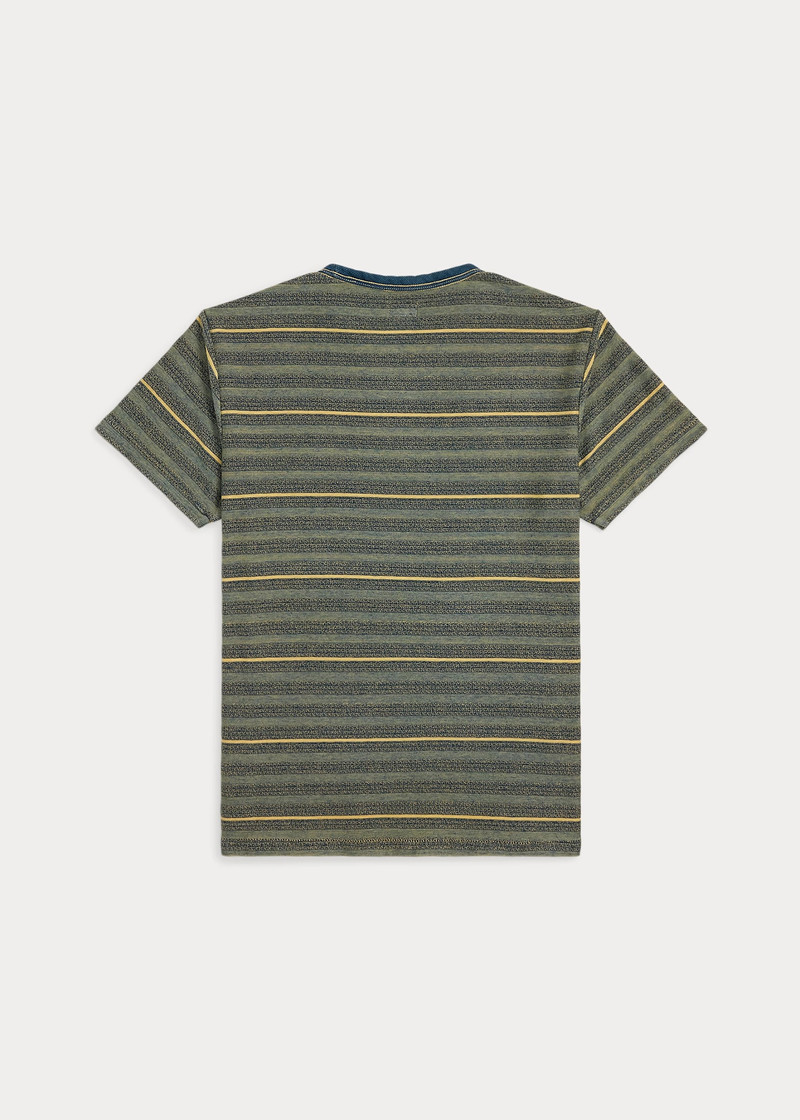 RRL by Ralph Lauren Indigo Striped Jacquard T-Shirt outlook