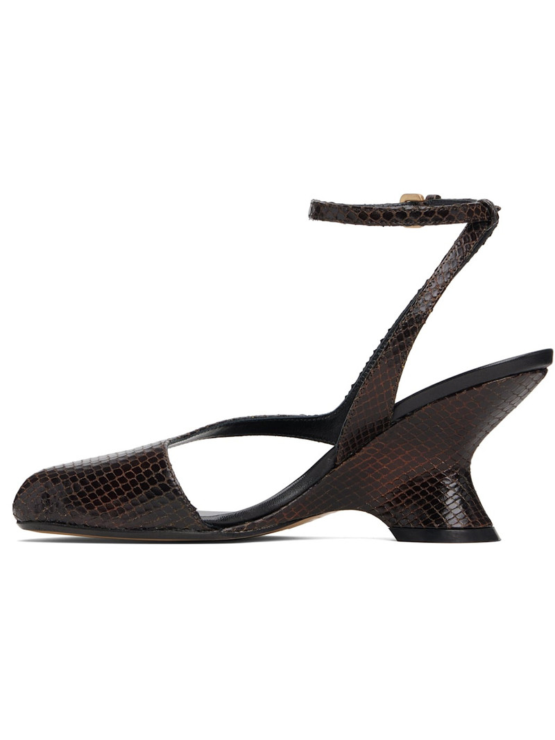 Brown Cutout Heeled Sandals 3