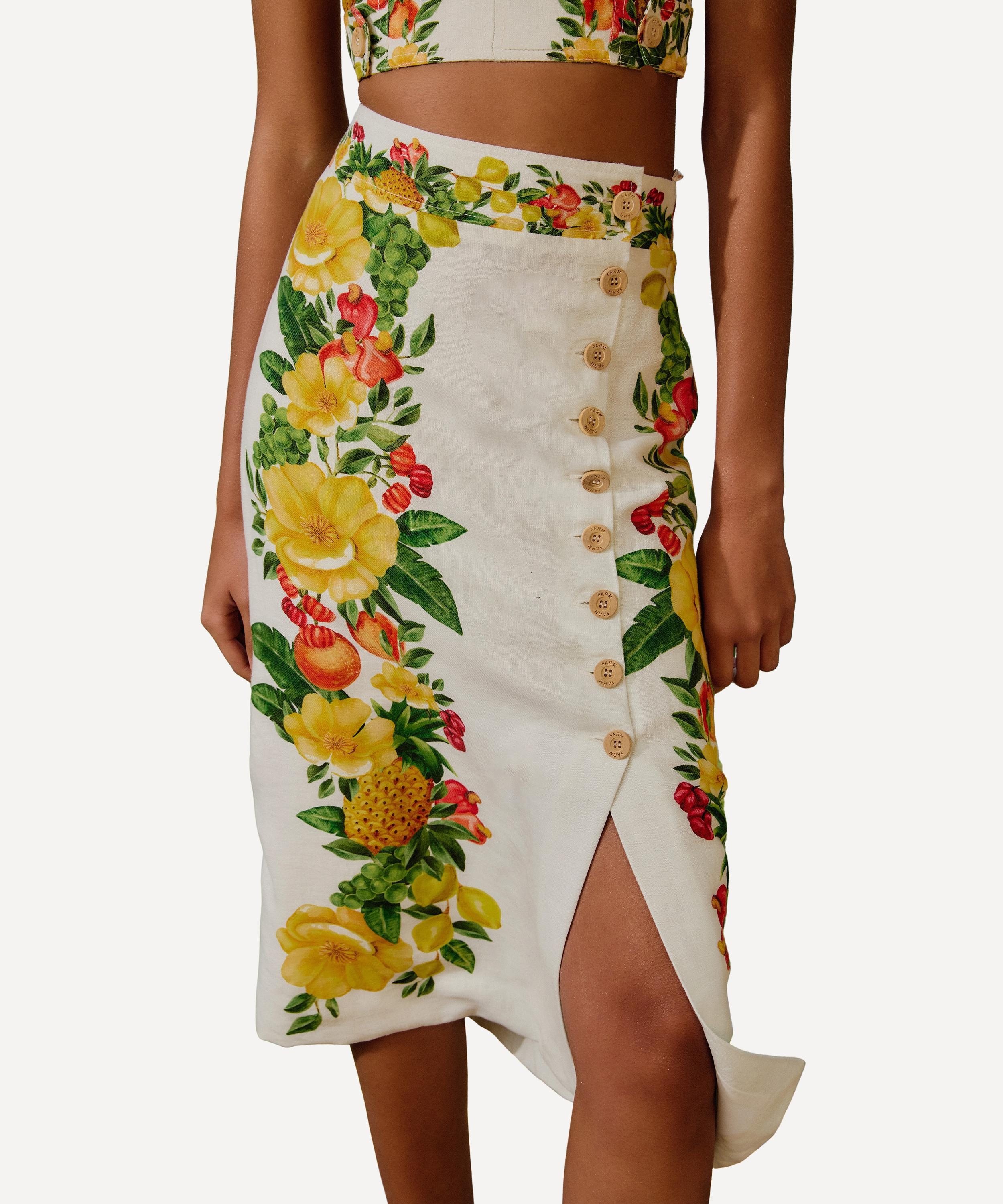 Off-White Picnic Flowers Midi Skirt - 3