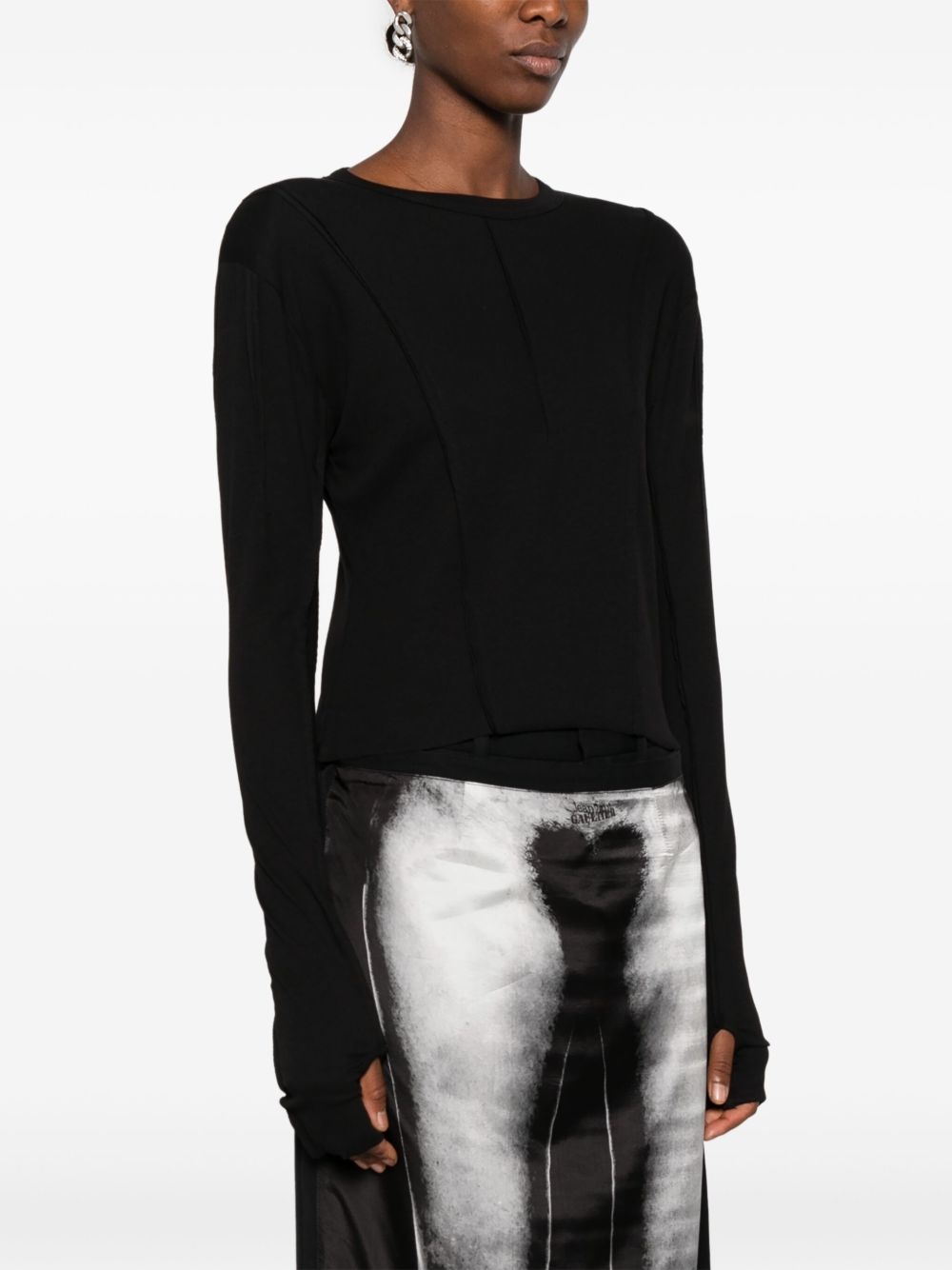 seam-detailing T-shirt - 3