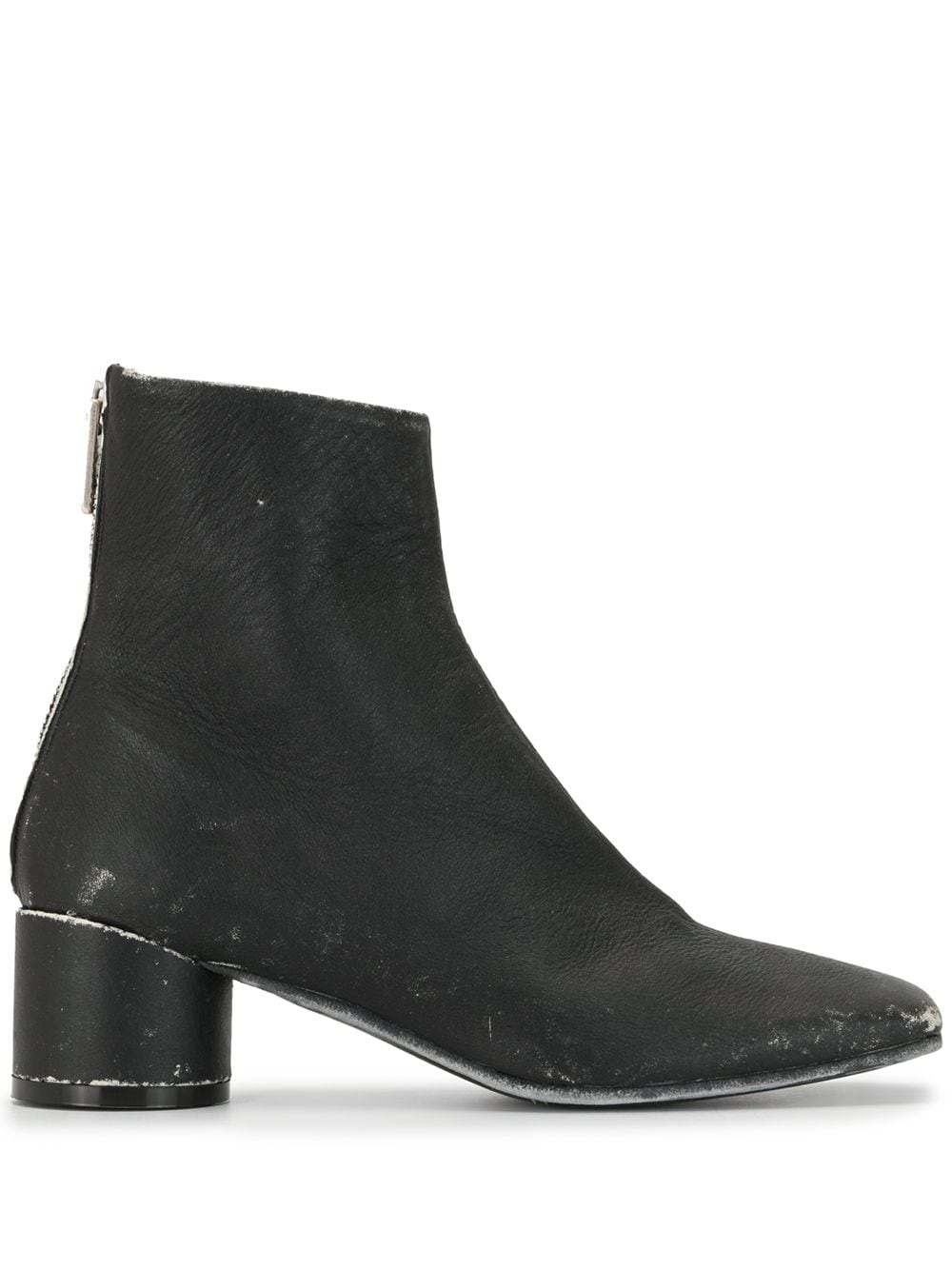 distressed leather ankle boots - 1