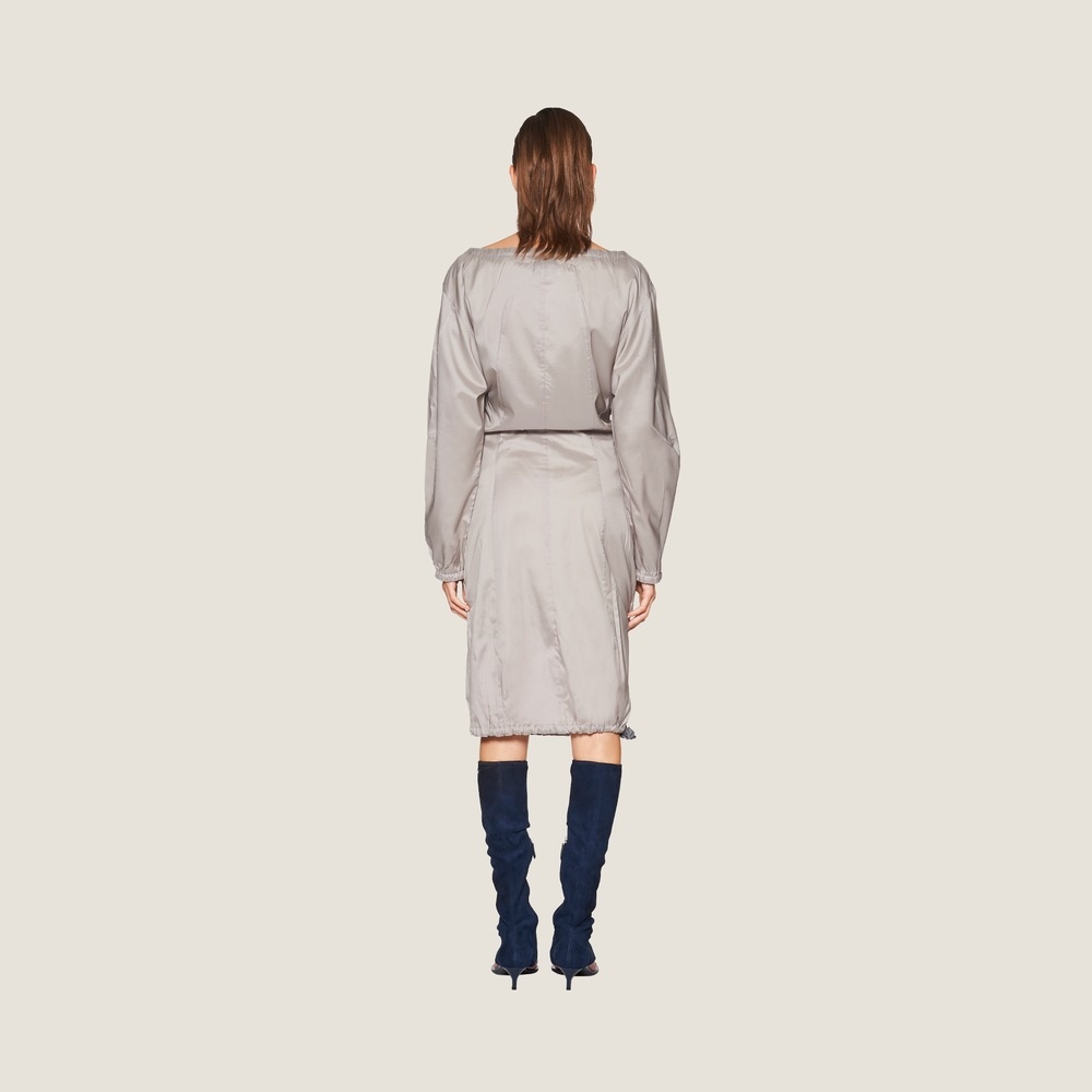 Long-sleeved technical silk dress - 3