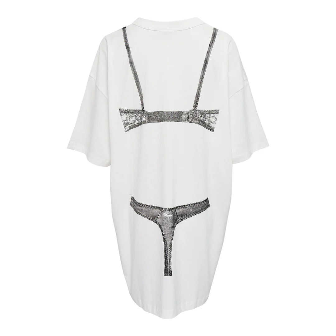 Women Trompe Loeil Tall Tee - 2