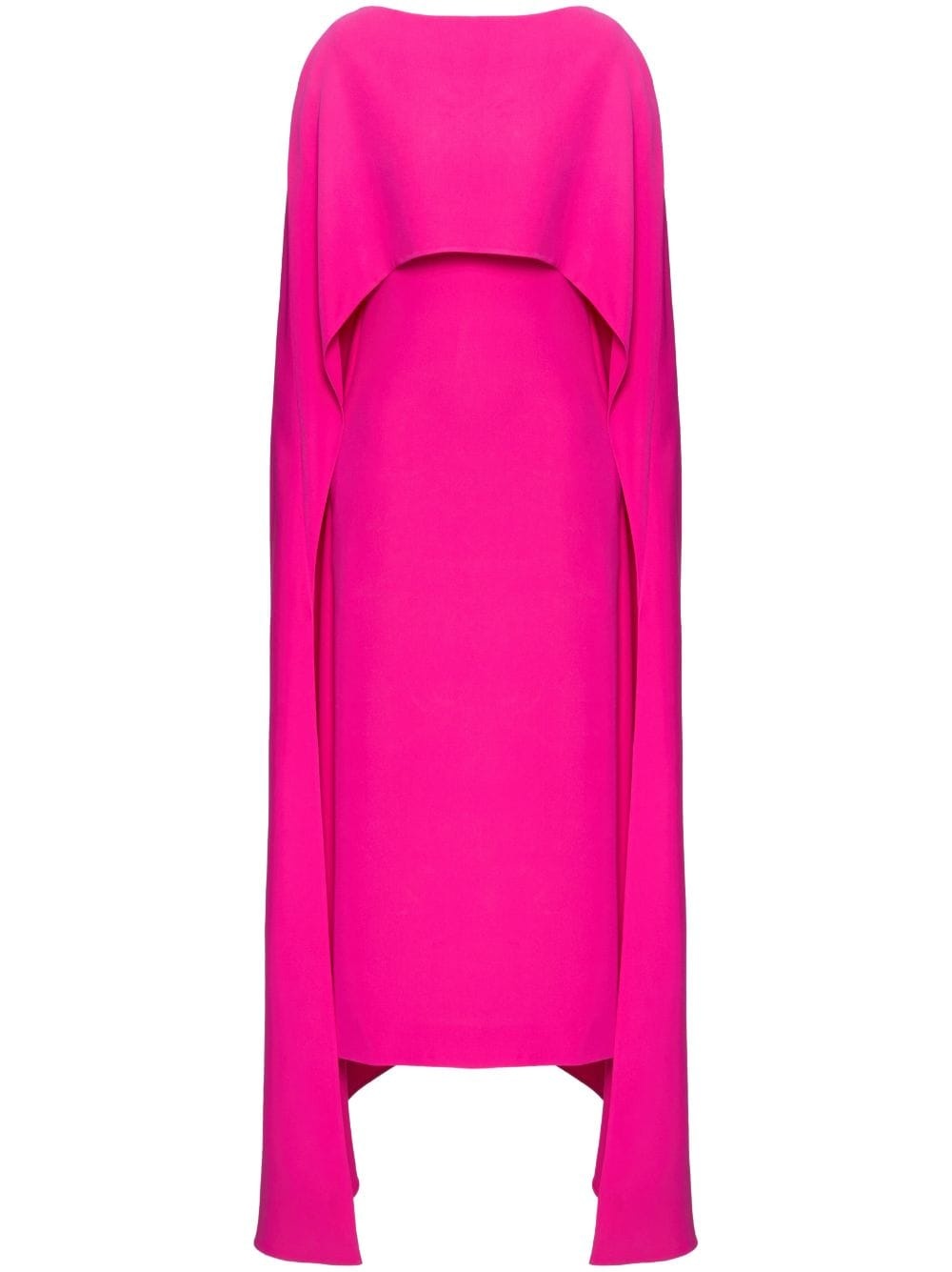 cape-sleeve silk dress - 1