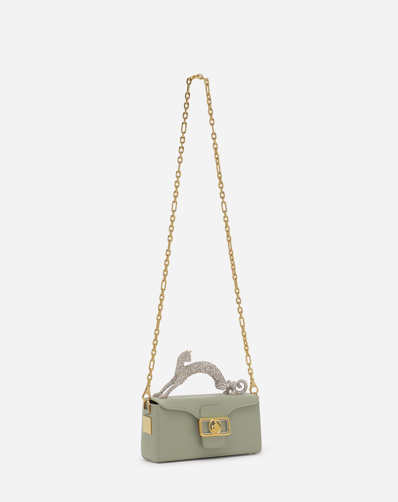 NANO PENCIL CAT BAG IN LEATHER AND RHINESTONES - 3