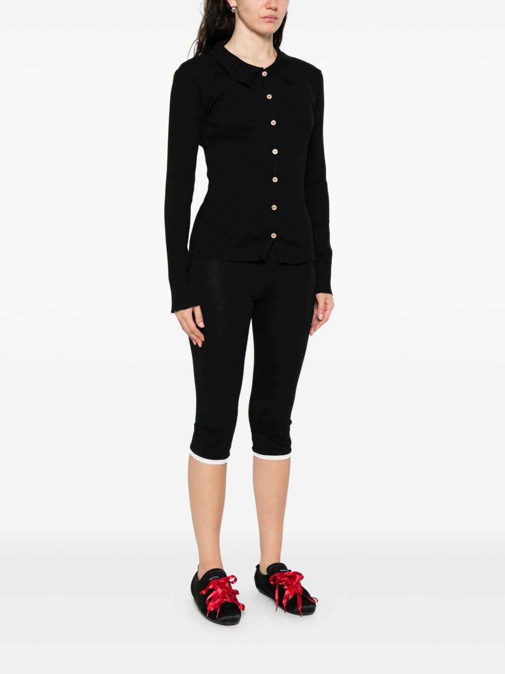 button-front ribbed cardigan - 3