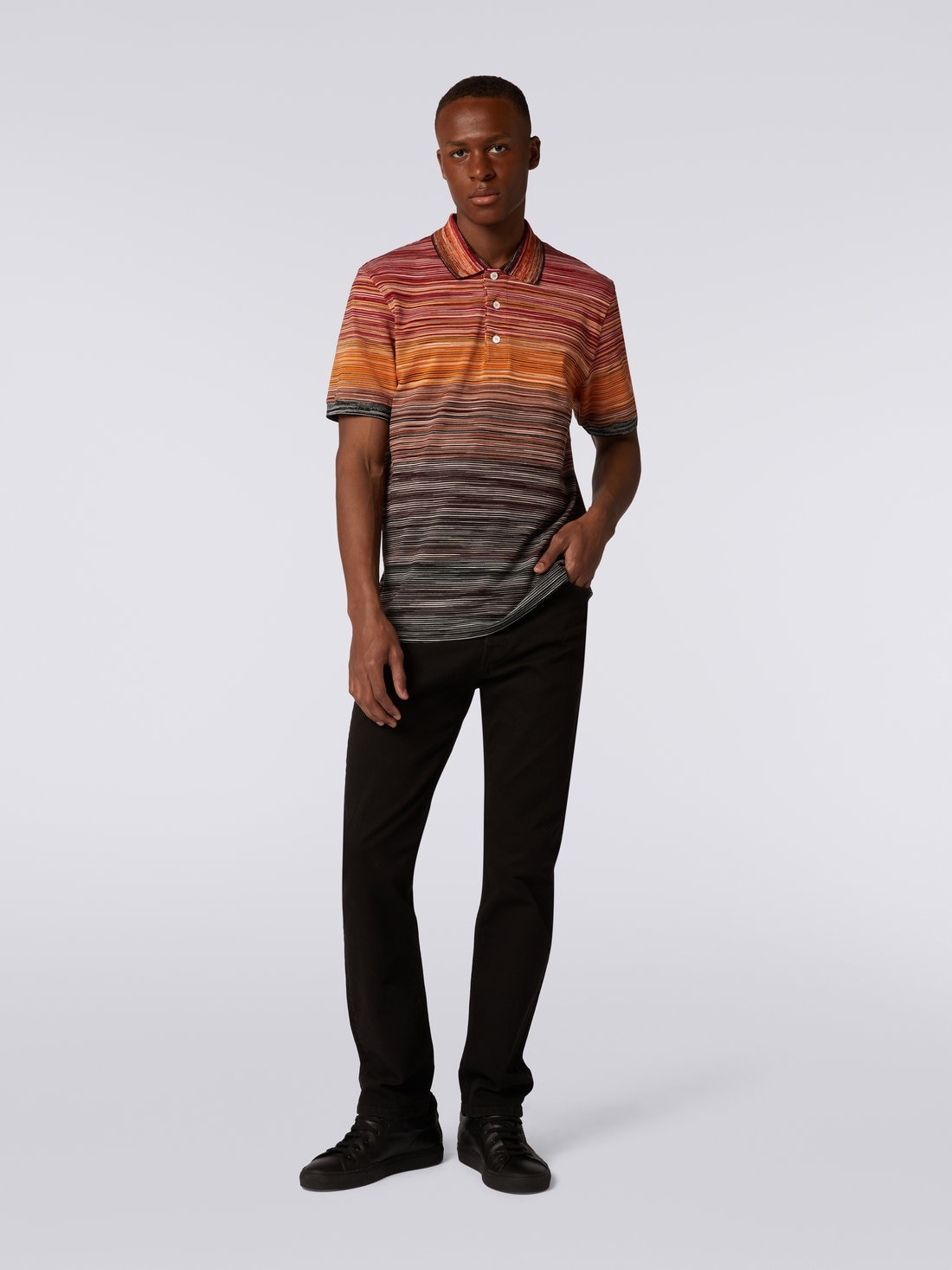 Short-sleeved polo shirt in slub cotton piqué - 2