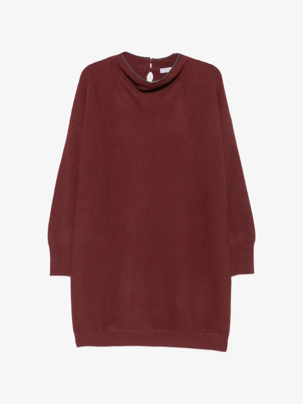 ribbed-knit keyhole-detail dress - 1