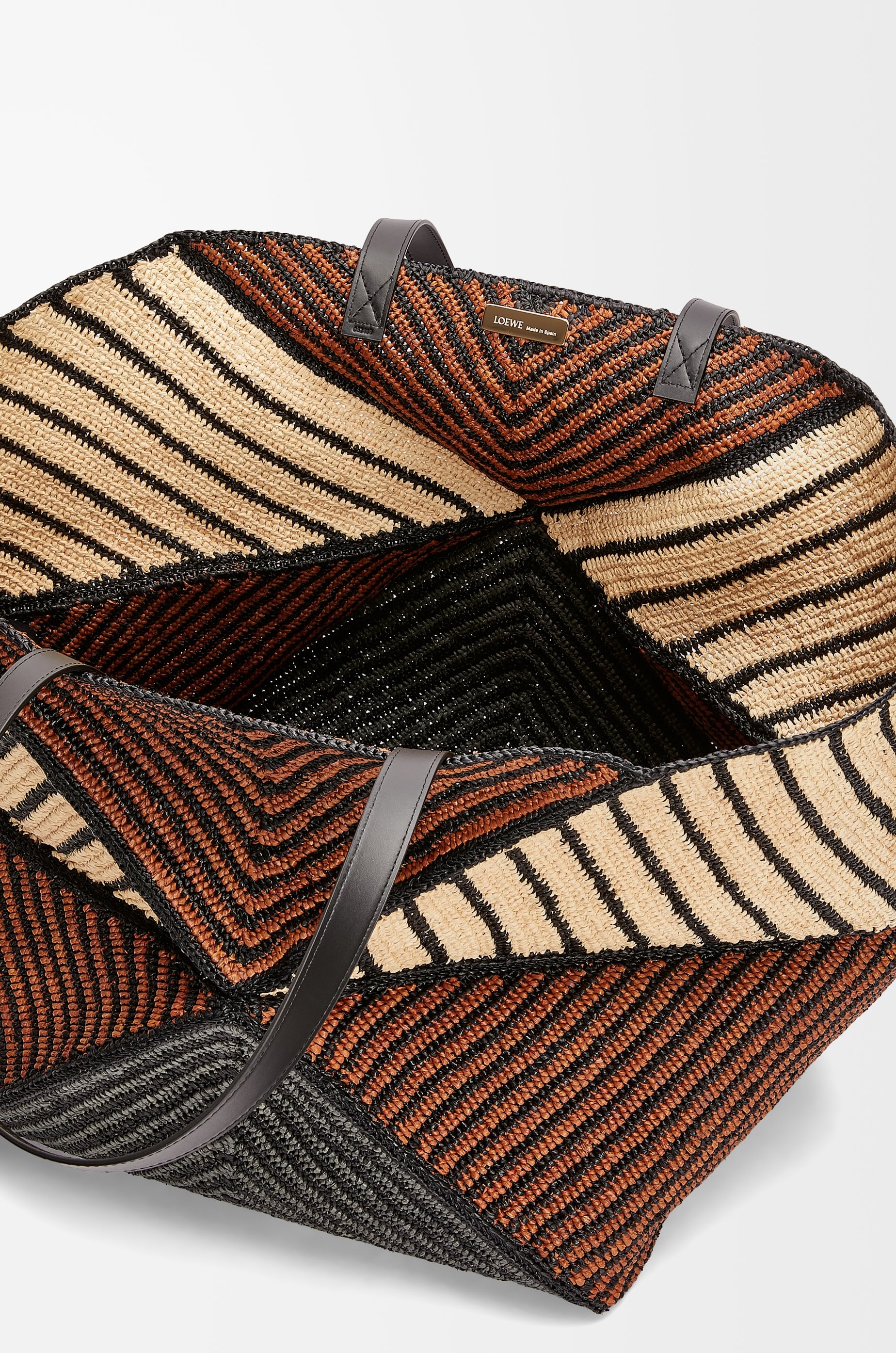 XXL Puzzle Fold Tote in raffia - 7