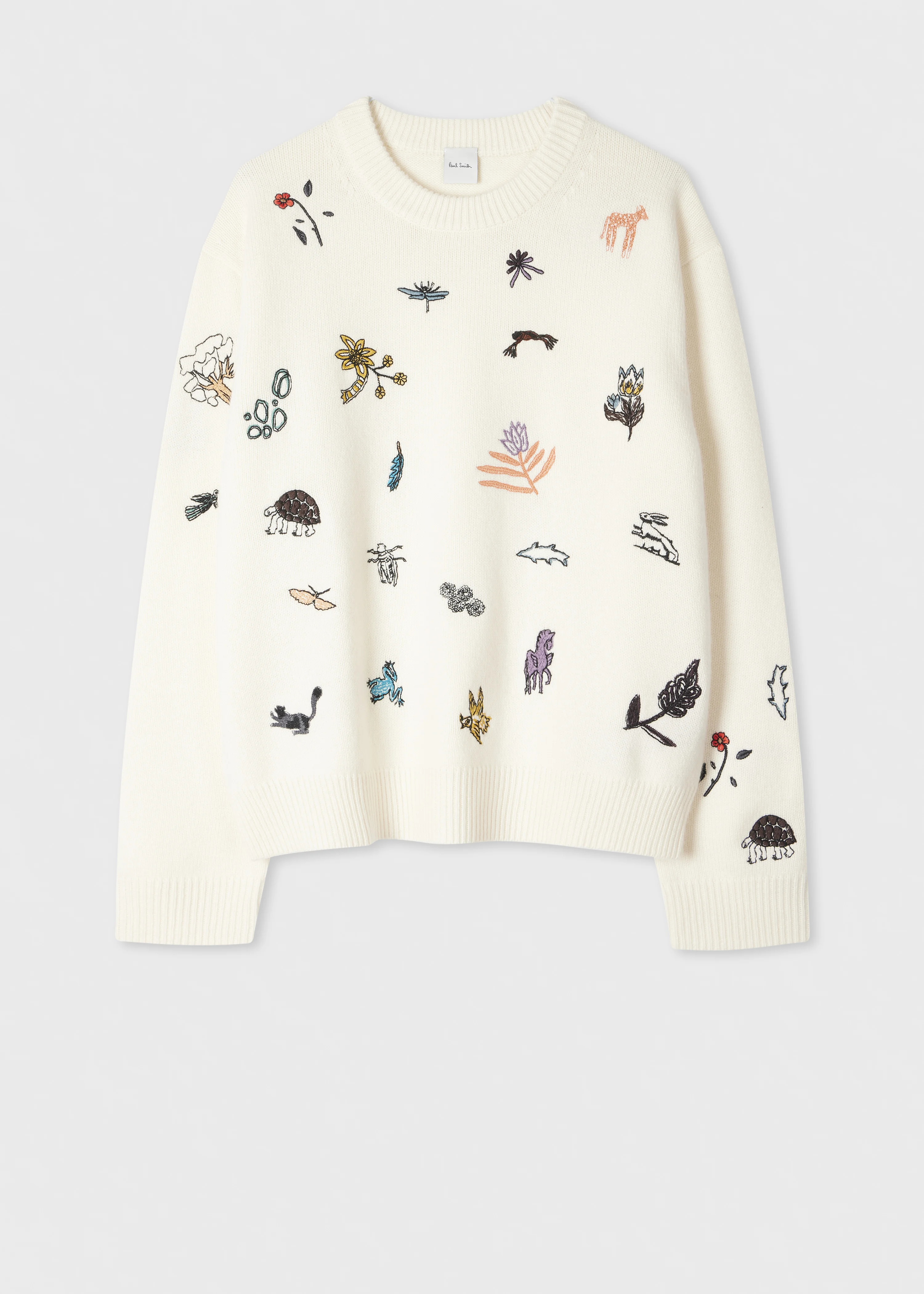 Women's Cream Embroidered 'Little Beasts' Sweater - 1