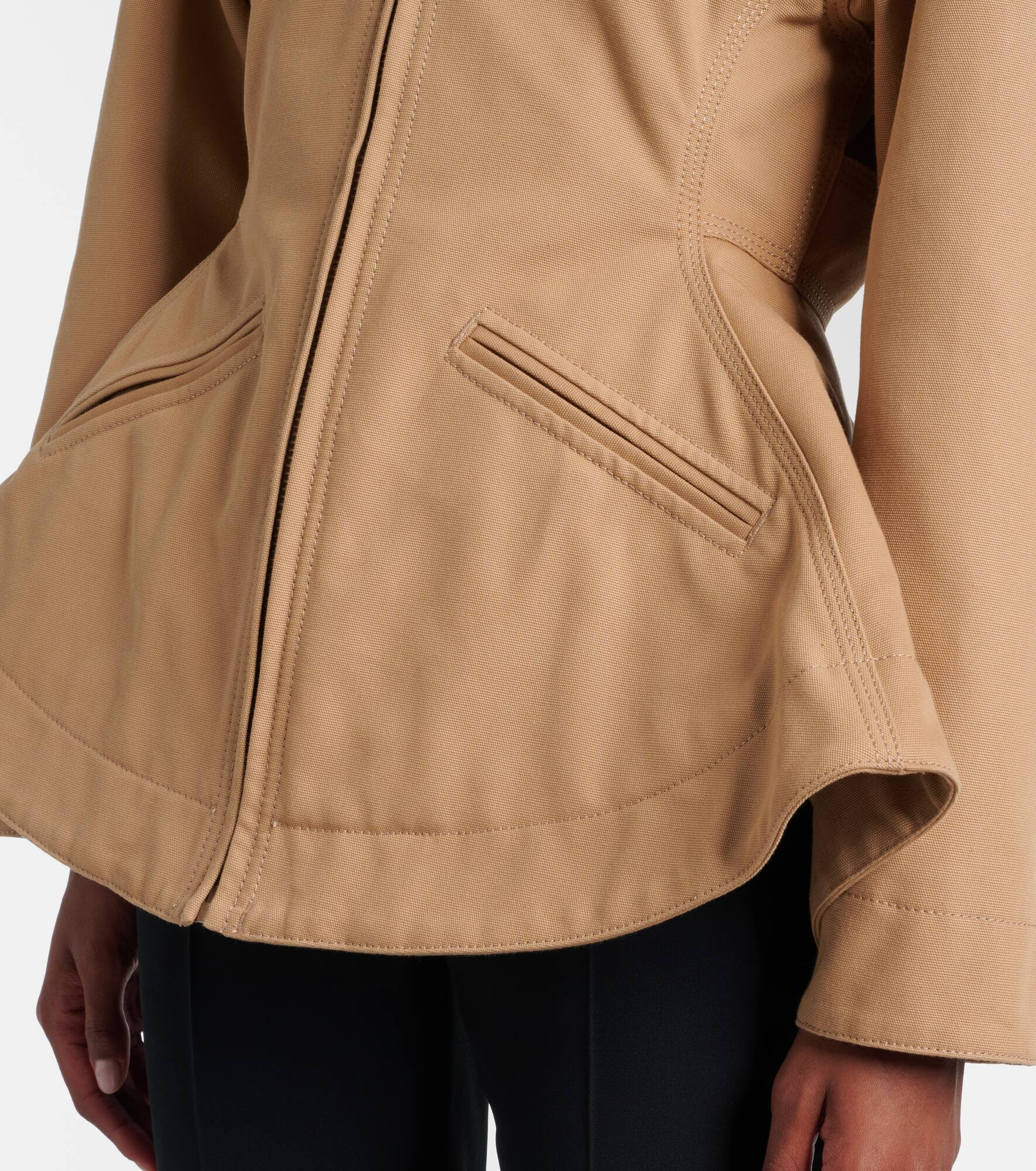 Leather-trimmed canvas jacket - 5