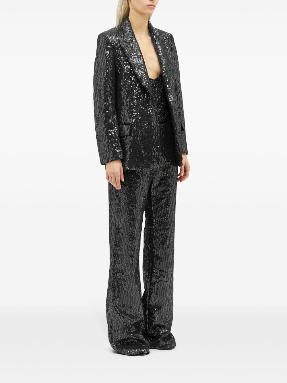sequin-embellished single-breasted blazer - 3