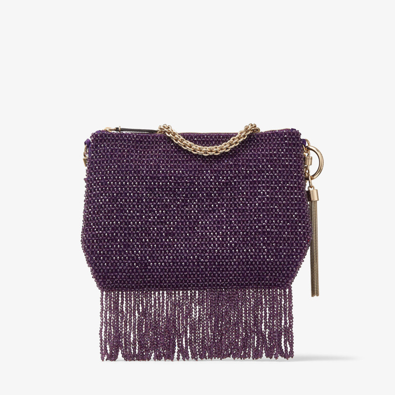 Callie Shoulder
Cassis Satin Shoulder Bag with Crystal Fringe 6