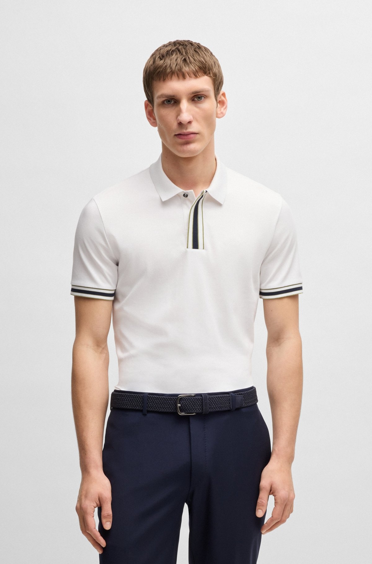 INTERLOCK-COTTON POLO SHIRT WITH CONTRAST TIPPING - 2