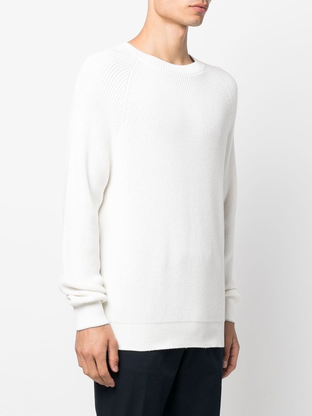 ribbed-knit long-sleeved sweatshirt - 3